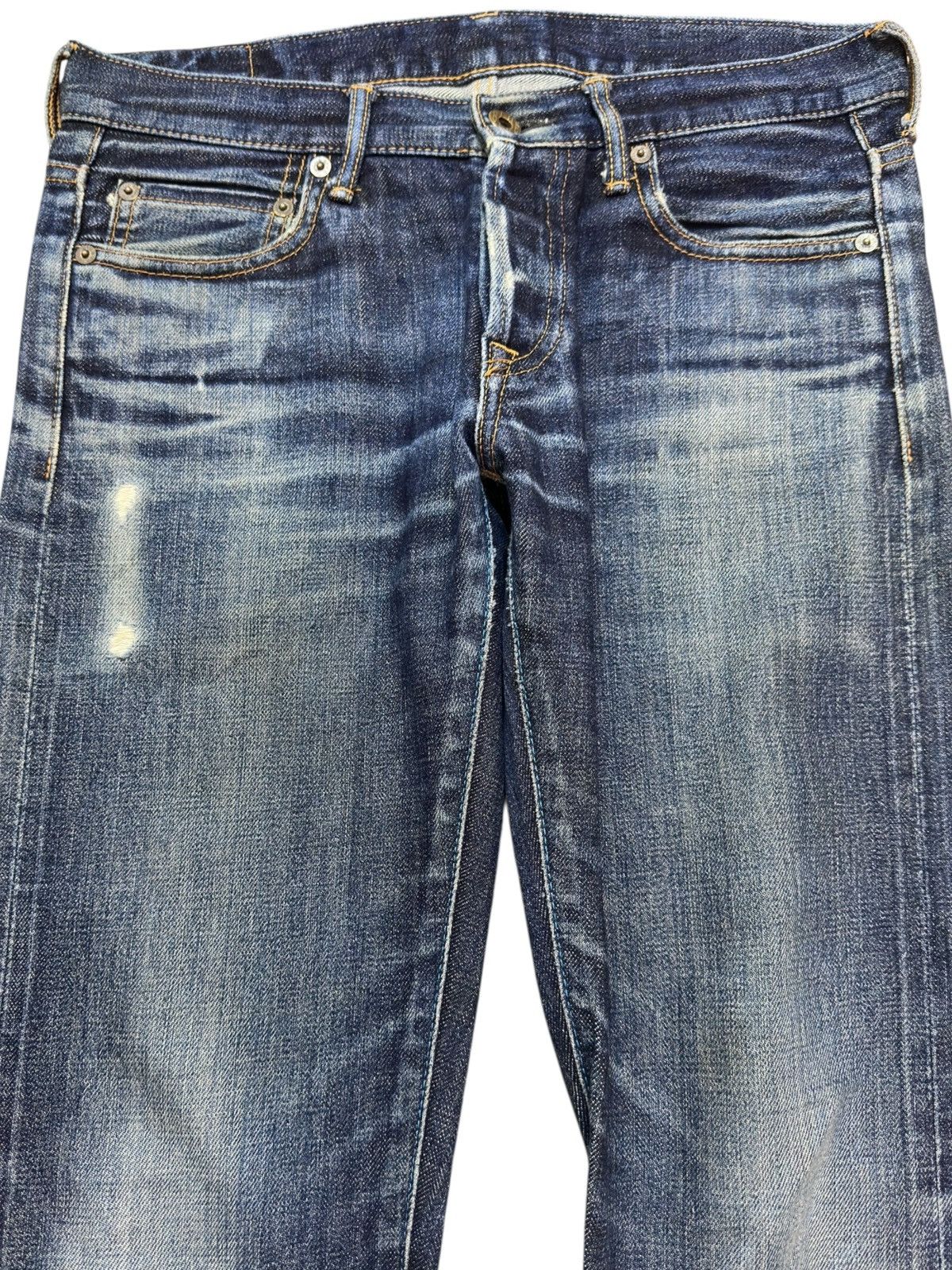 Japan Blue Vintage Japan Blue Jeans Selvedge Whiskers Grunge Denim Size US 30 / EU 46 - 2 Thumbnail