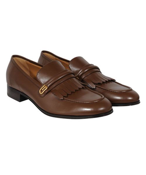Gucci Mirrored G Fringe Loafers Brown Leather - 02448 Size US 12.5 / EU 45-46 - 1 Thumbnail