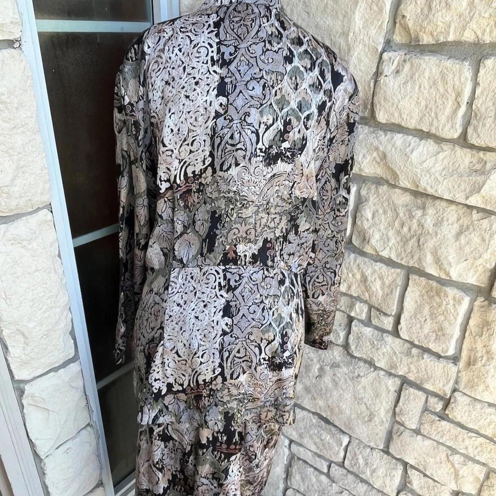 Other Vintage 80s-90s 2 Piece Floral Jacket Top & Skirt- Sz Large Size L / US 10 / IT 46 - 5 Thumbnail