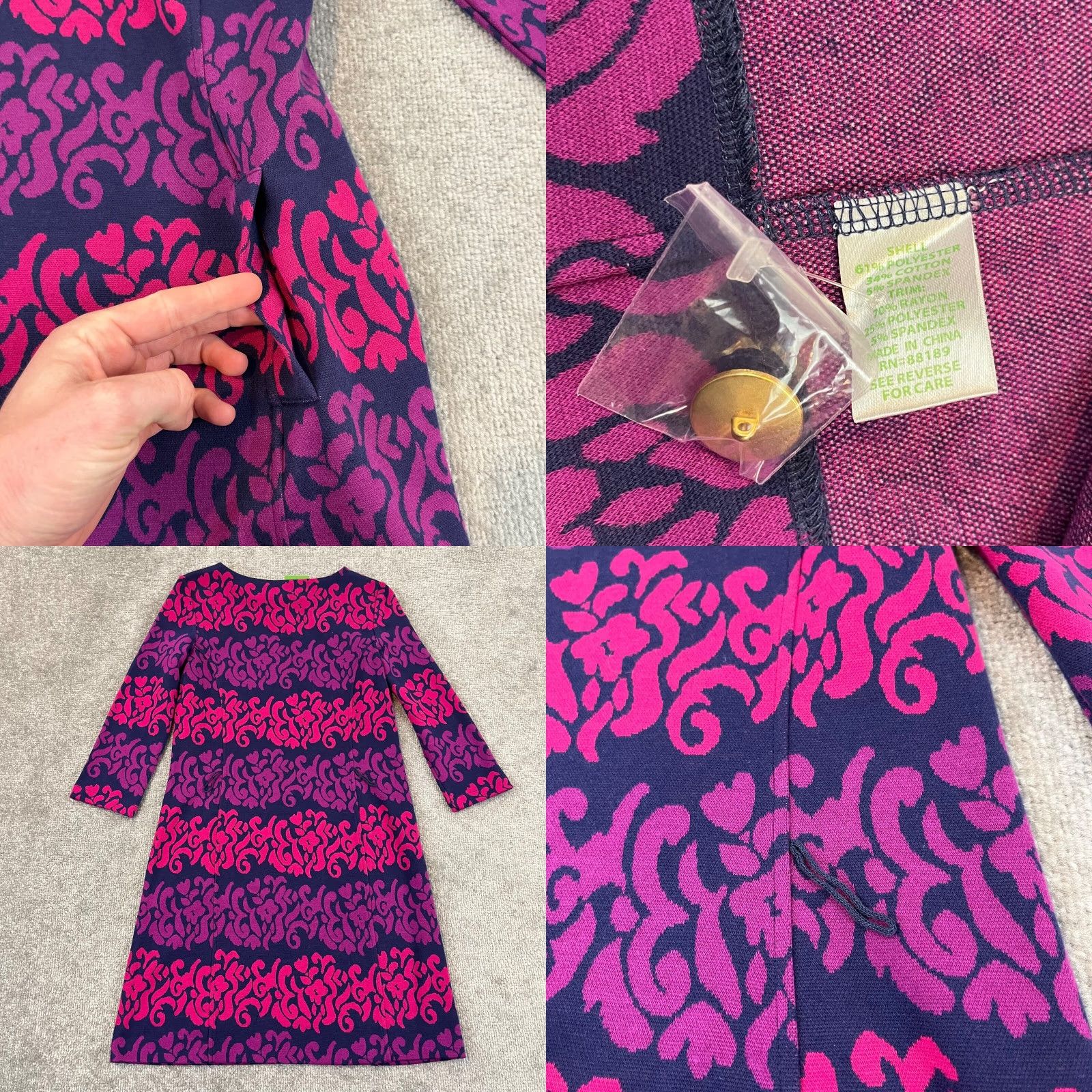 Lilly Pulitzer Lilly Pulitzer Jonah Dress Womens XS True Navy Follow The Leader Jacquard NEW Size XS / US 0-2 / IT 36-38 - 8 Thumbnail
