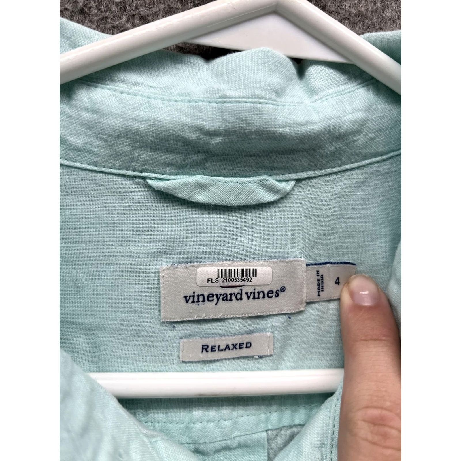 Vineyard Vines Vineyard Vines Shirt Womens 4 Green Linen Collared Button-Up Long Sleeve Top Size S / US 4 / IT 40 - 2 Thumbnail
