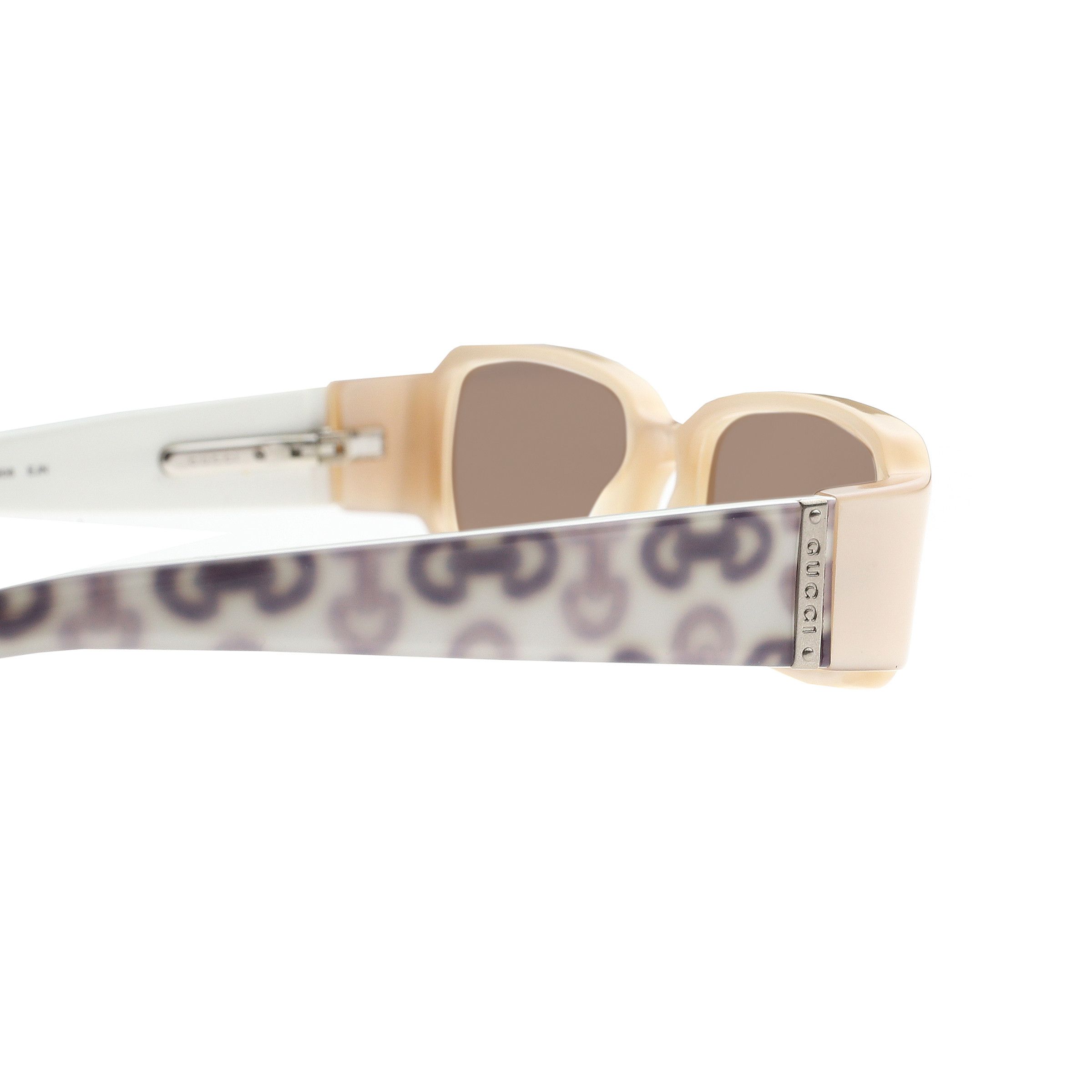 Gucci Gucci '00s Beige Monogram Horsebit Flat Sunglasses Brown Size ONE SIZE - 3 Thumbnail