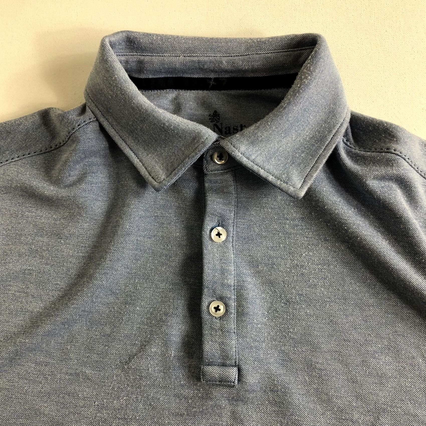Nat Nast Nat Nast Luxury Originals Polo Shirt Men Short Sleeve Button Solid Blue M Size US M / EU 48-50 / 2 - 5 Thumbnail