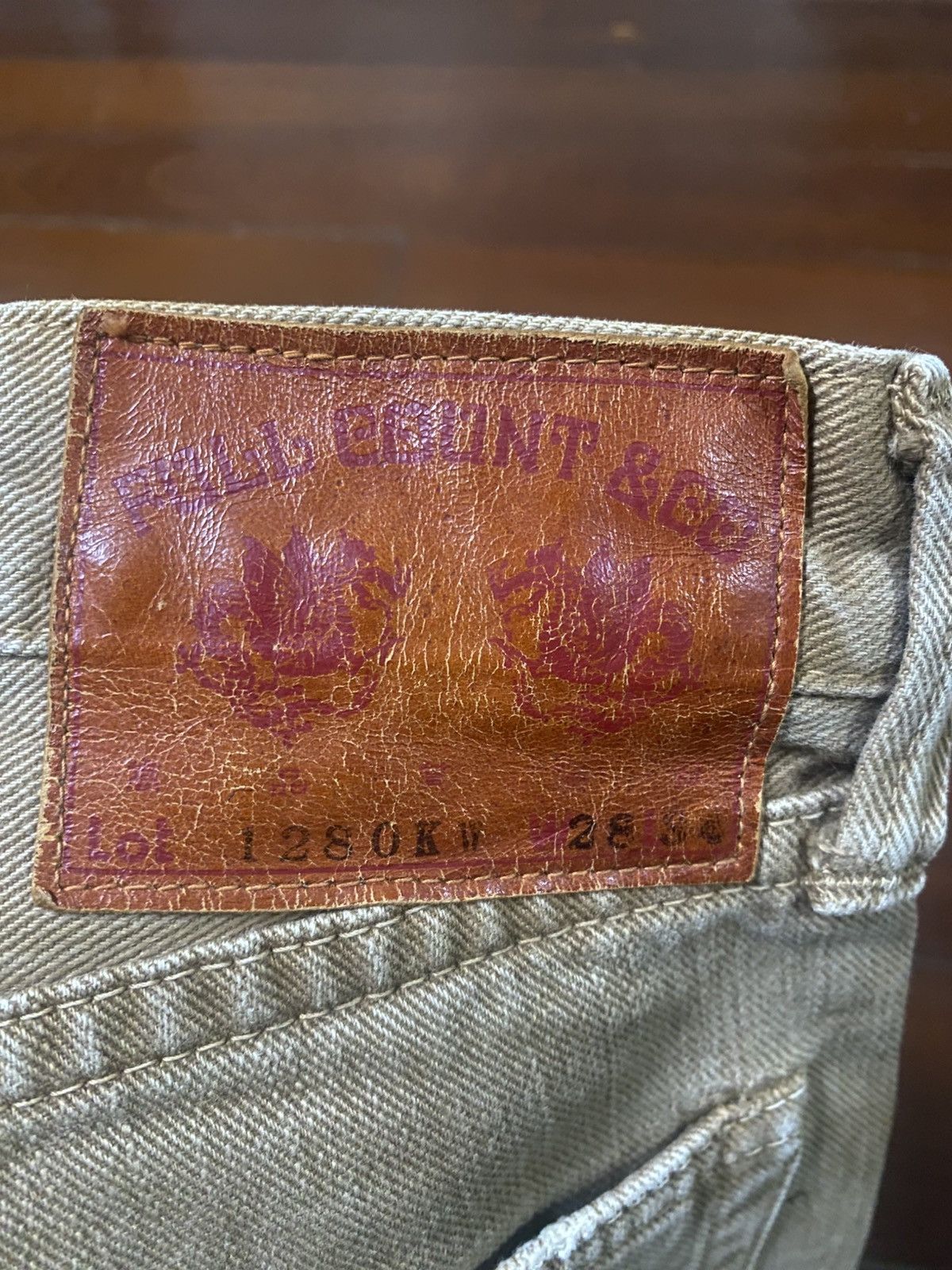 Full Count & Co. Rare fullcount 1280 k slim Straight Denim Jeans brown faded Size US 29 - 18 Thumbnail