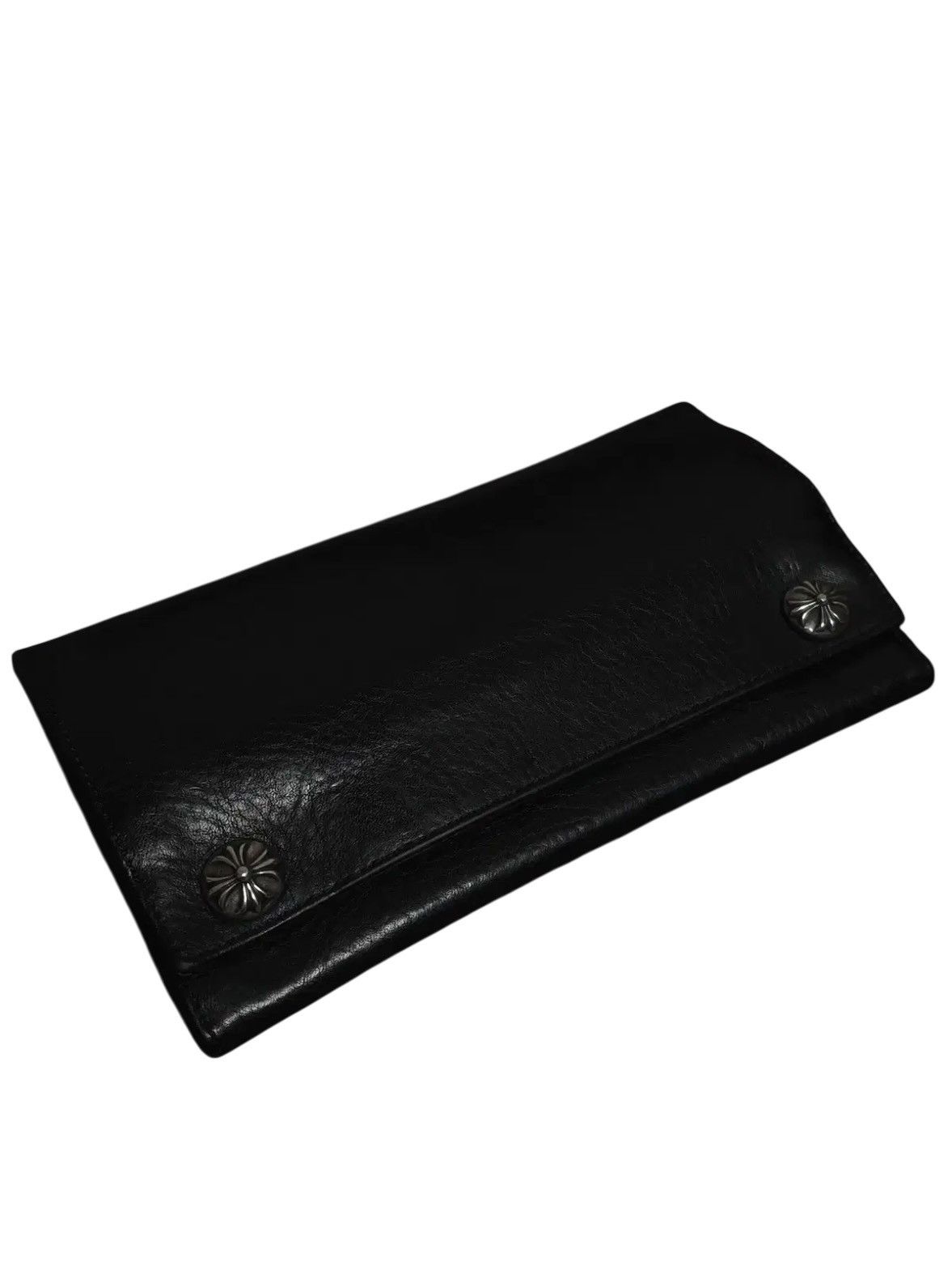 Chrome Hearts Cross Button Heavy Leather Long Wallet Size ONE SIZE - 2 Thumbnail