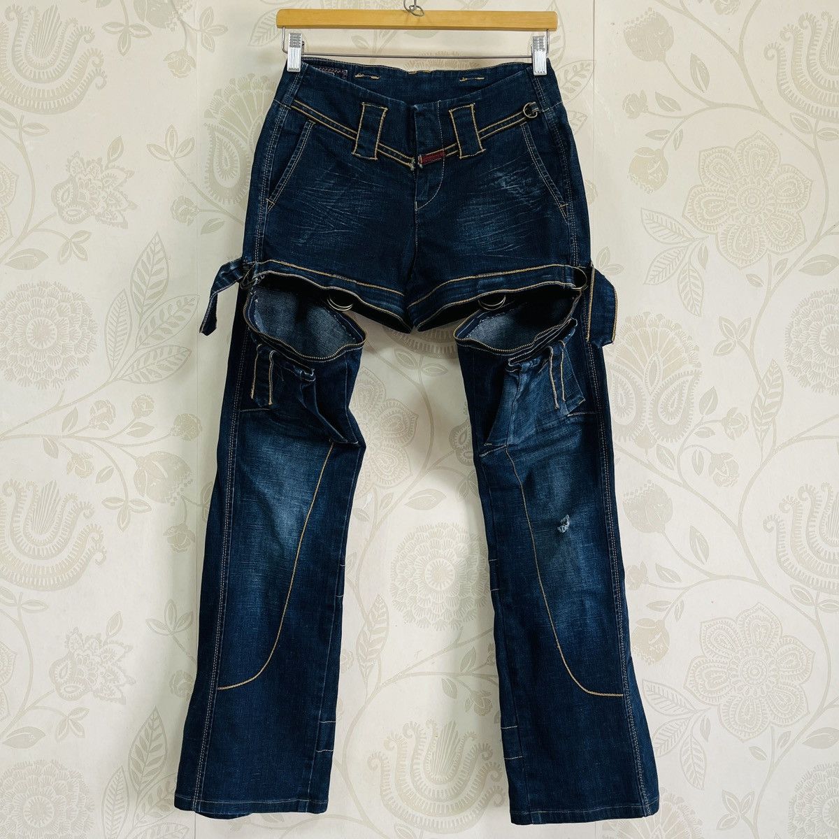 Marithe + Francois Girbaud Spectacular MFG Flared Bondage Heavy Denim Jeans Size US 30 / EU 46 - 5 Thumbnail