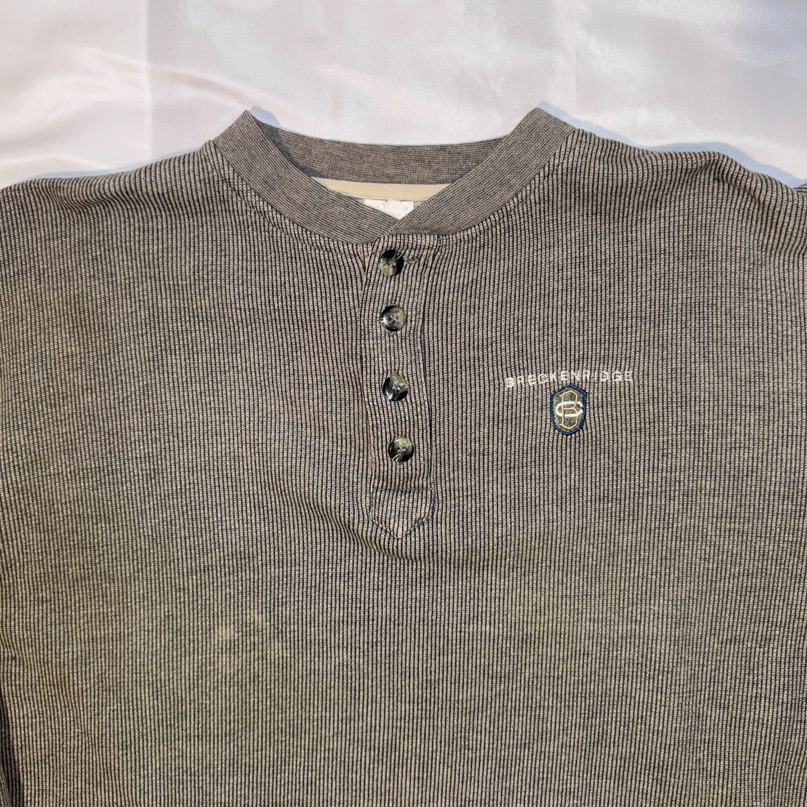 Other Vintage Breckenridge Henley Striped Sweatshirt Large Gray Gr Size US L / EU 52-54 / 3 - 2 Thumbnail