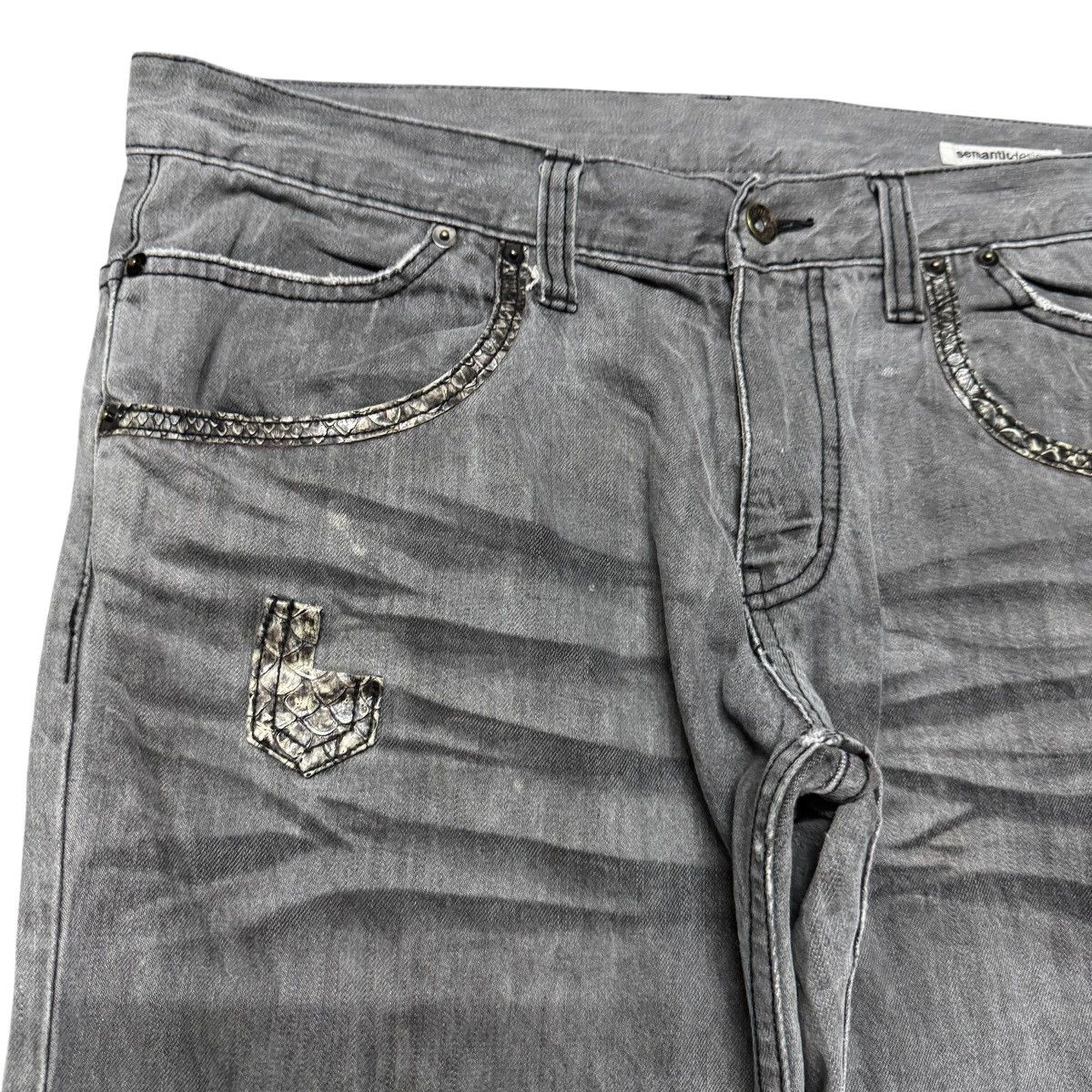 semanticdesign Vintage Semantic Design Snake Skin Denim Flare Jeans Size US 35 - 4 Thumbnail