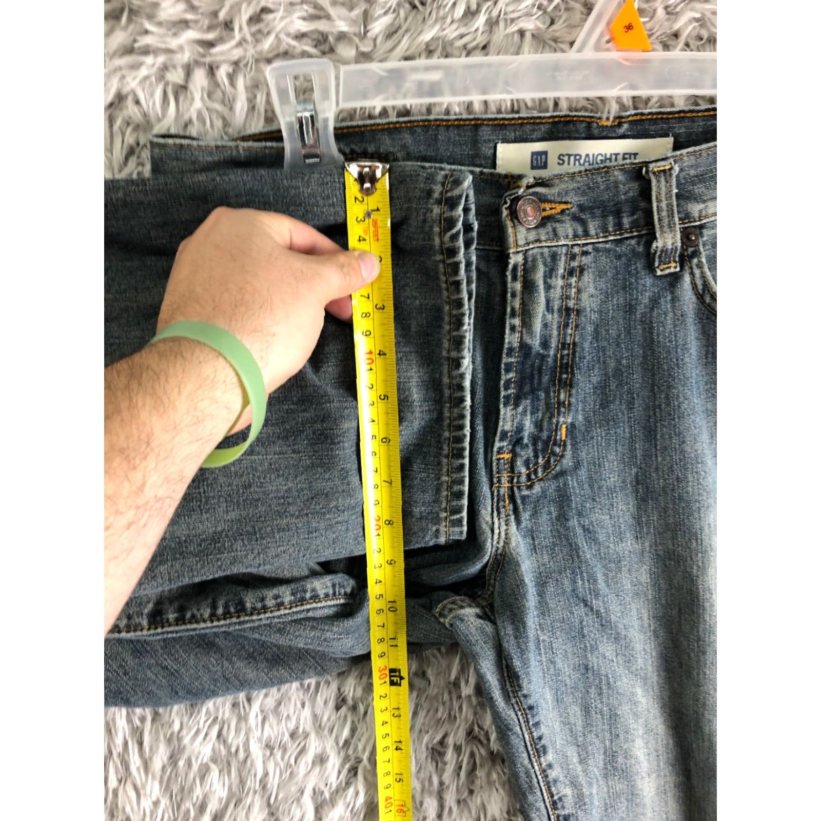 Gap VINTAGEGap Mens Size 31x32 Mid Rise Straight Leg Medium Wash Blue Denim Jeans Size US 31 - 4 Thumbnail