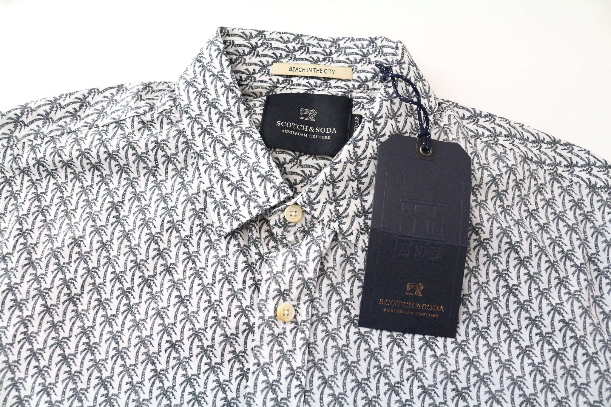 Scotch & Soda AMS COUTURE S White Black Cotton Print Shirt 74792 Size US S / EU 44-46 / 1 - 3 Thumbnail