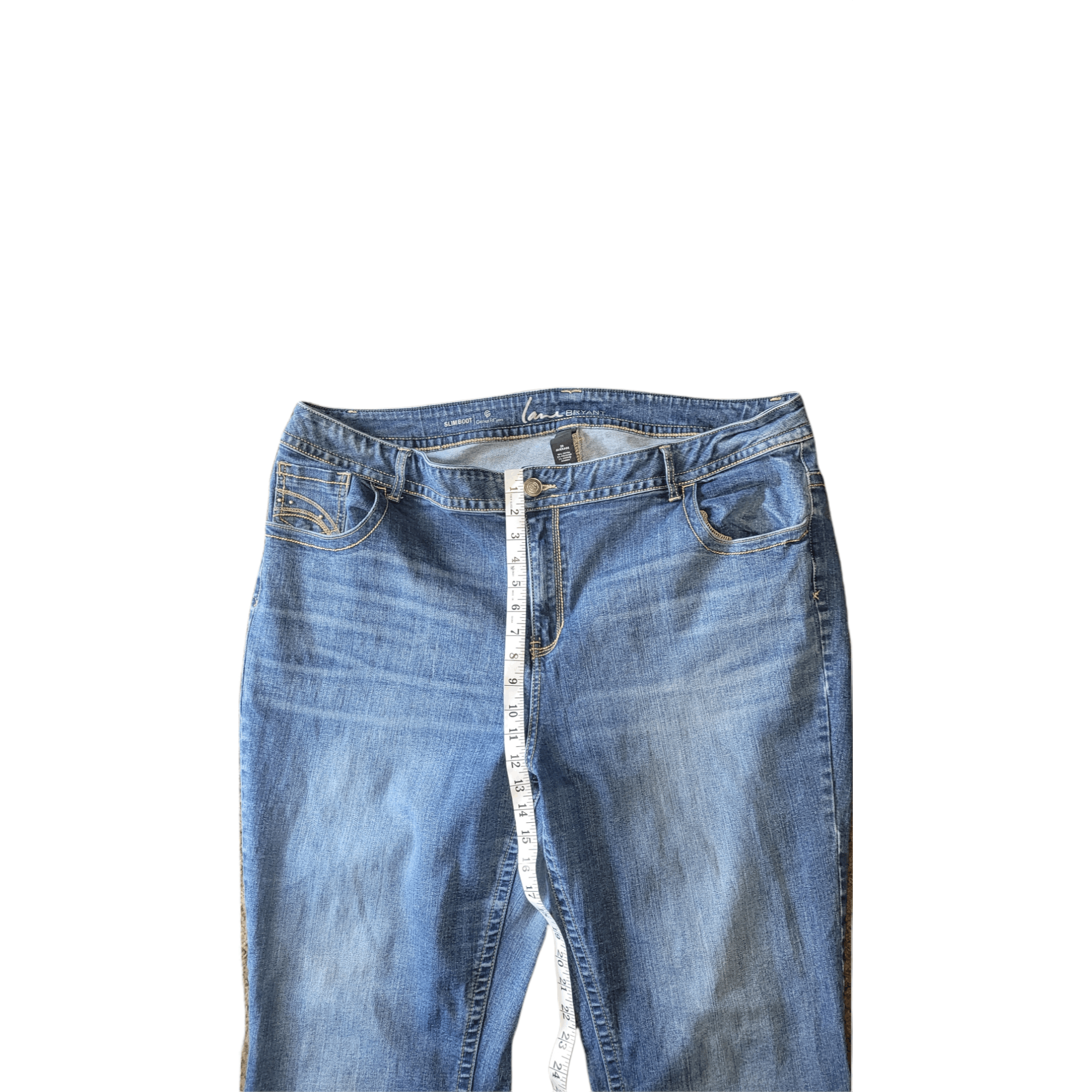 Denim & Co. Lane Bryant Blue Denim Slim Bootcut Jeans Women Sz 28 Averag Size 42" / US 20 - 4 Thumbnail