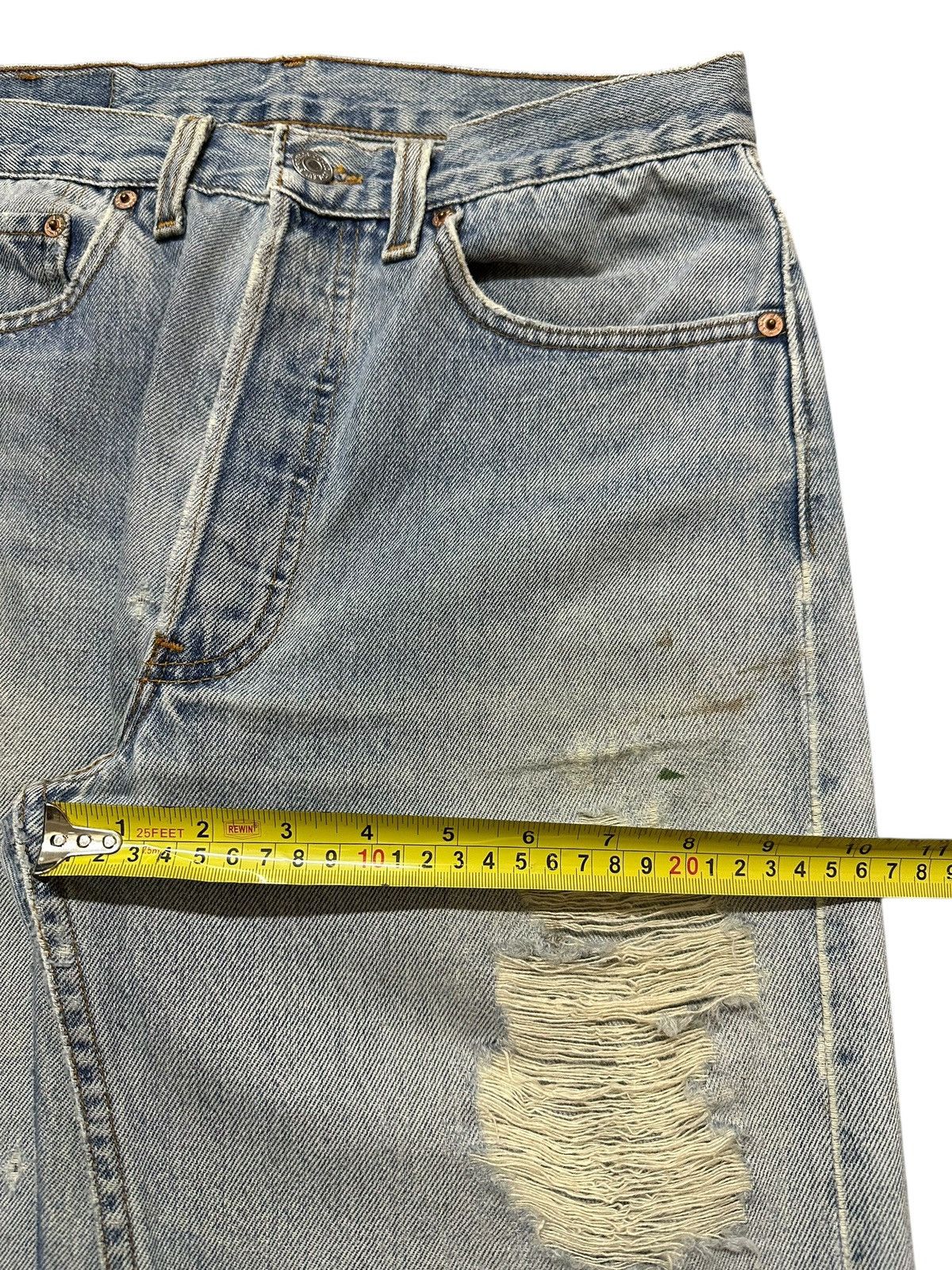 Levi's Vintage 80s Levis 501 Blue Wash Distressed Style Loose Jeans Size US 30 / EU 46 - 15 Thumbnail