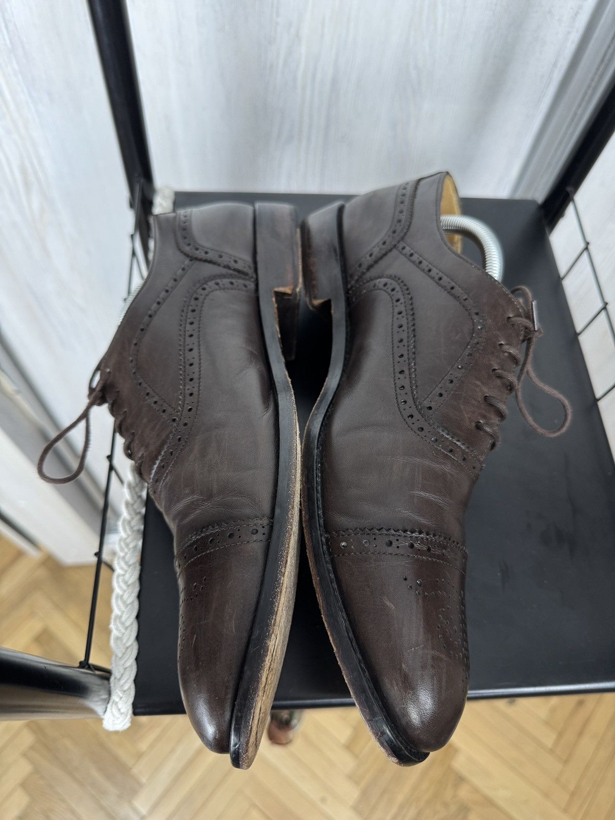Boggi Boggi Milano Brown Brogues Leather Oxford Lace Up Dress Shoe Size US 9.5 / EU 42-43 - 9 Thumbnail