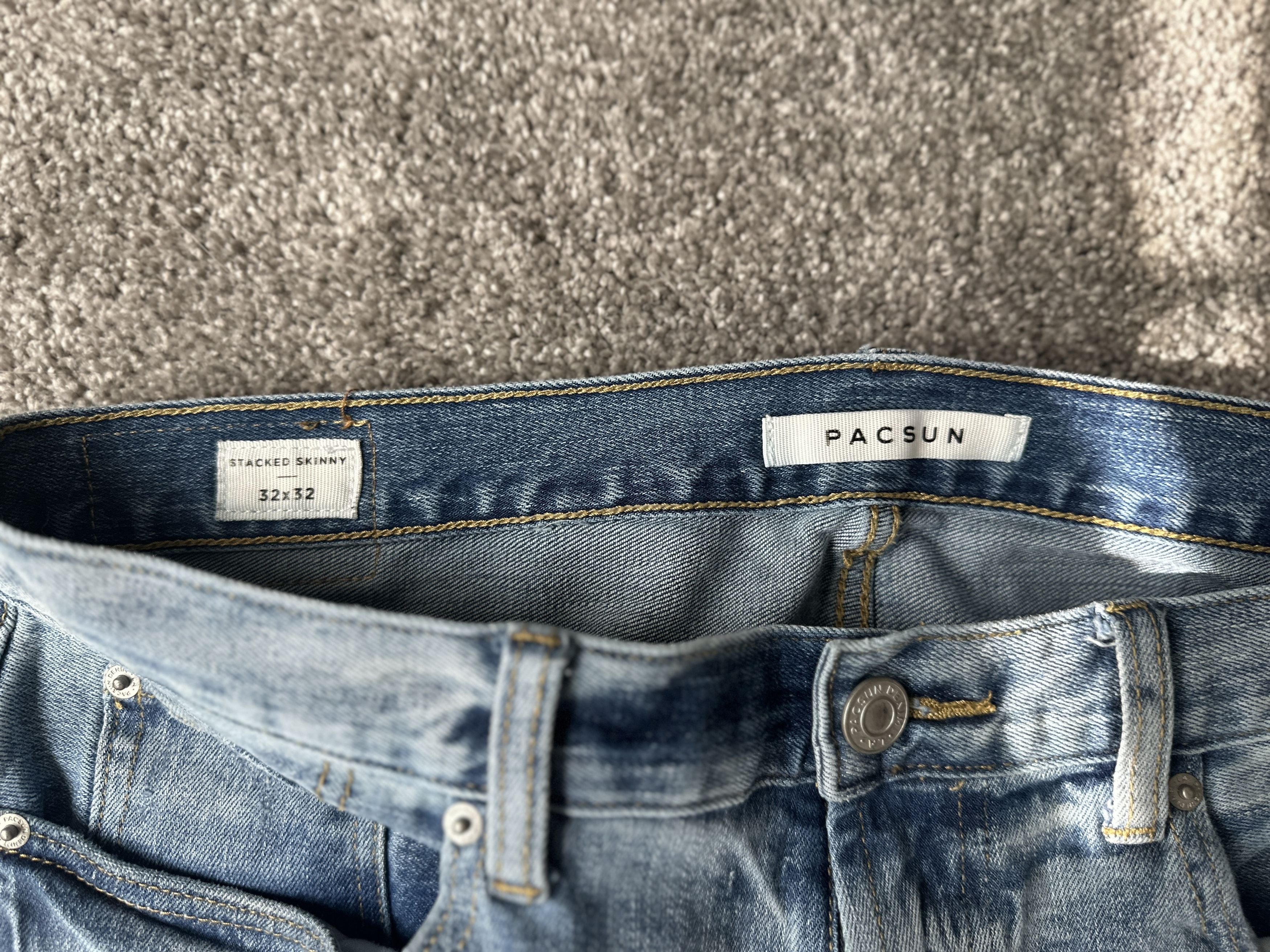 Pacsun Blue Blue Distressed Denim Size US 32 / EU 48 - 3 Thumbnail