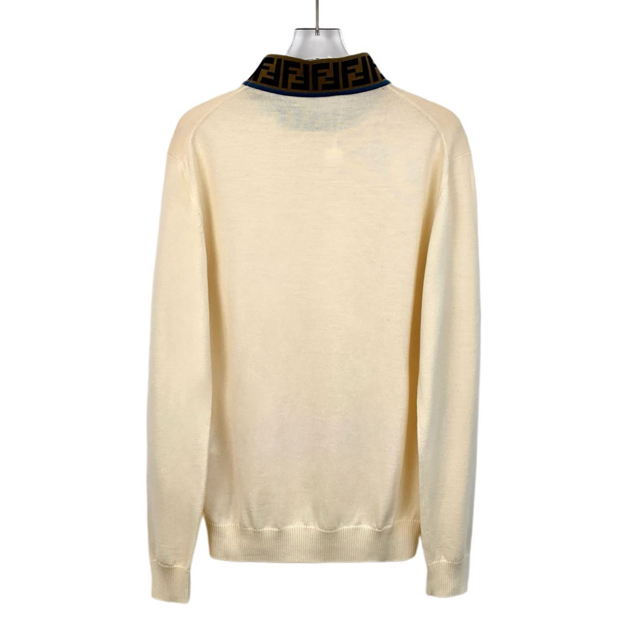 Fendi Fendi Beige FF Logo Collar Knit Sweater (Size M) Size XL / US 12-14 / IT 48-50 - 6 Thumbnail