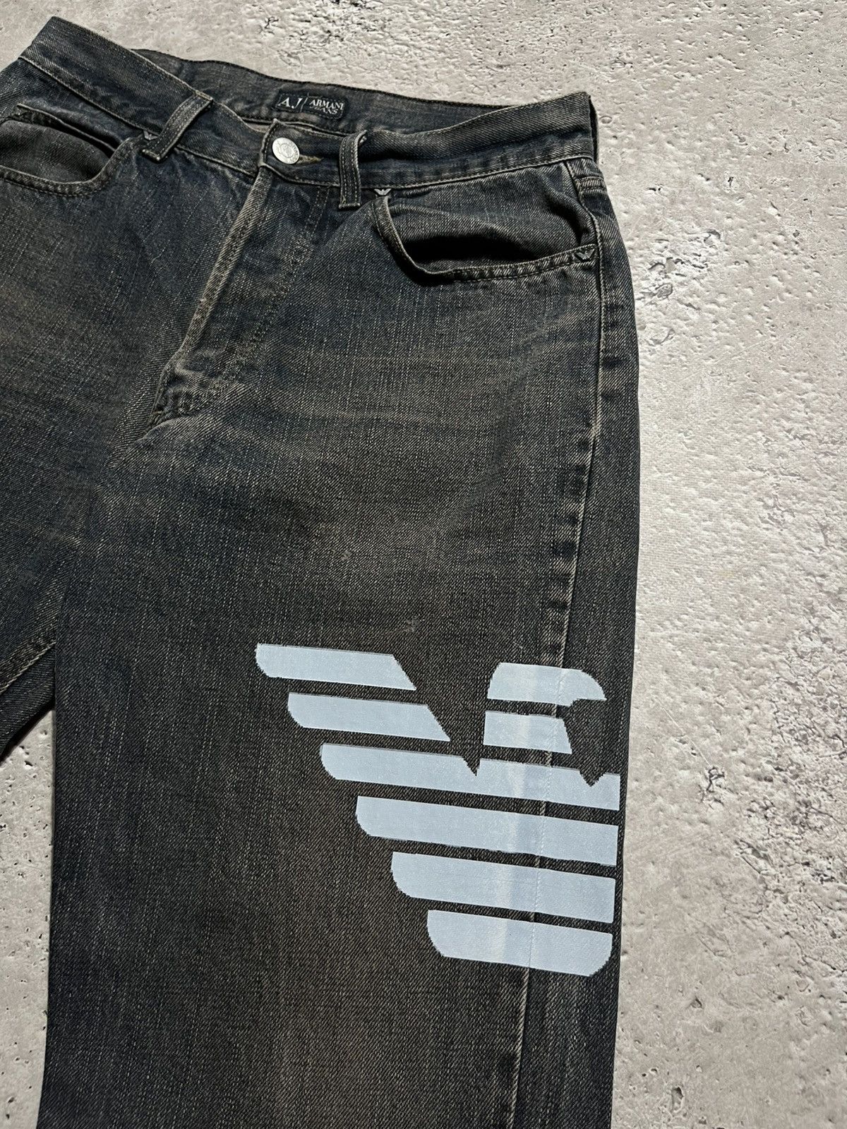 Armani × Vintage Custom Vintage Armani Jeans AJ Logo Denim Jeans Size US 30 / EU 46 - 13 Thumbnail