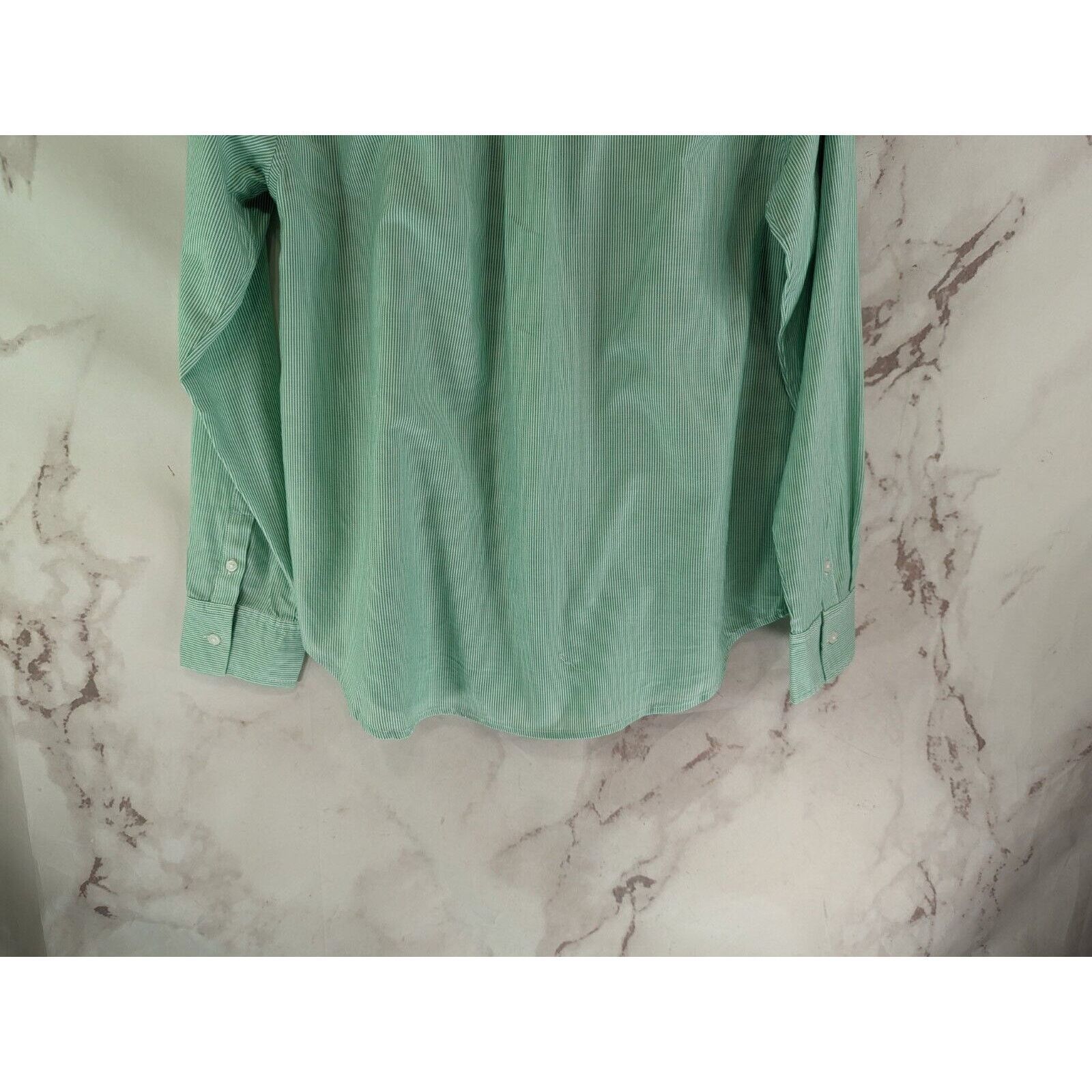 Everlane Everlane Shirt Women 4 S Green Striped Silky Cotton Relaxed Size S / US 4 / IT 40 - 7 Thumbnail