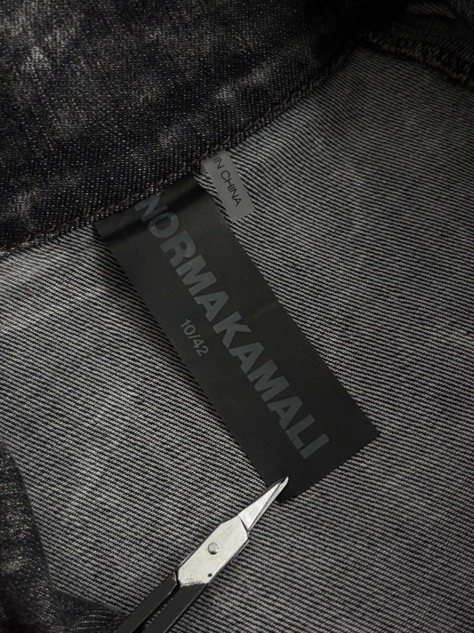 Norma Kamali Norma Kamali Black Acid Washed Denim A-Line Jacket Coat Size L / US 10 / IT 46 - 17 Thumbnail