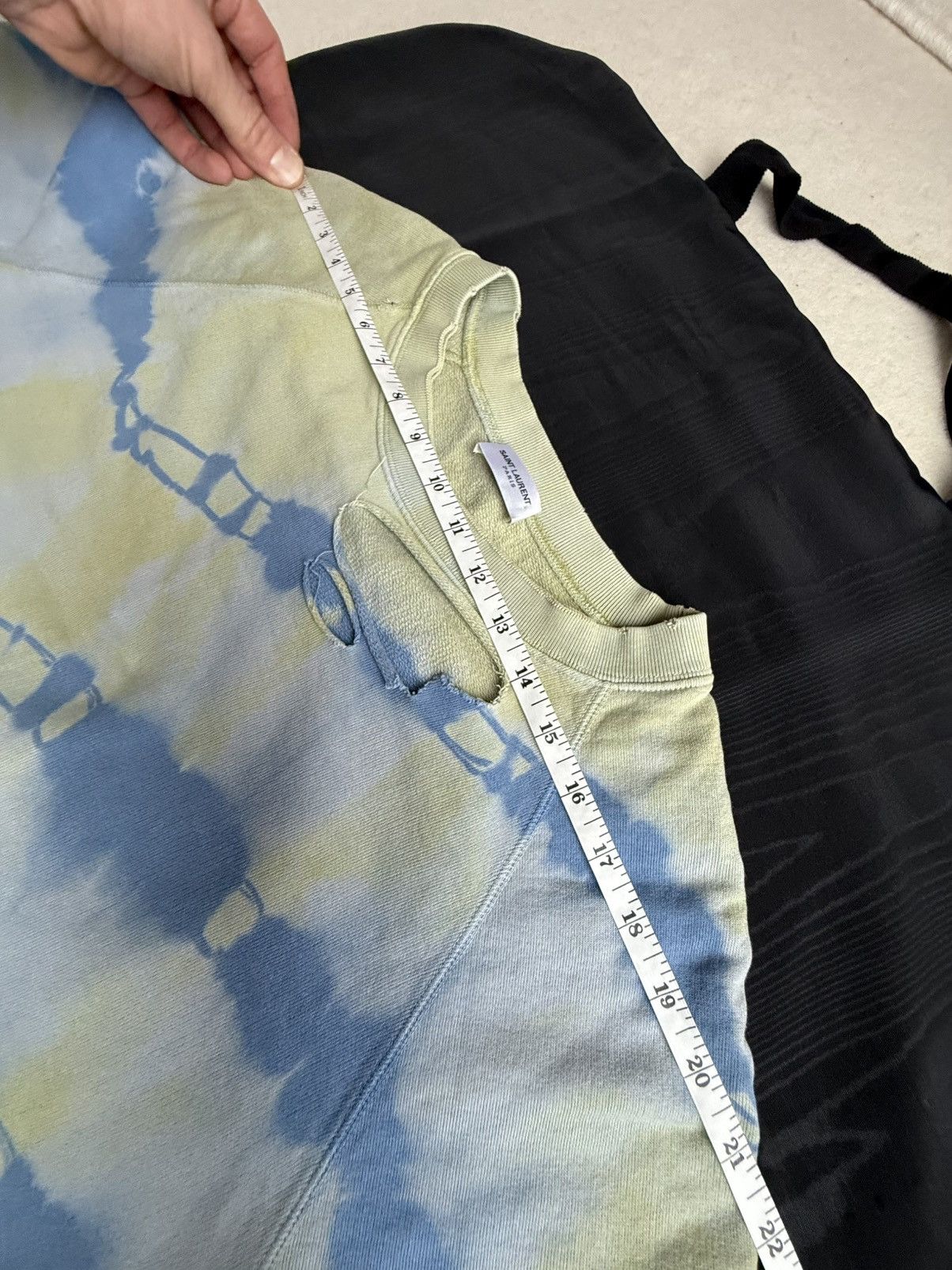 Saint Laurent Paris SS16 Saint Laurent tie dye thrashed sweater crew Hedi grail Size US L / EU 52-54 / 3 - 8 Thumbnail