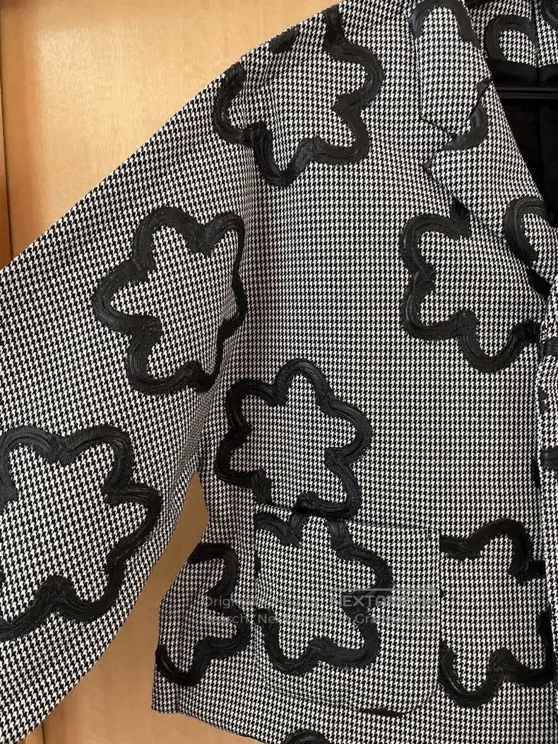 Comme des Garcons Comme Des Garcons Black Retro Houndstooth Two-Tone Top Size S / US 4 / IT 40 - 4 Thumbnail