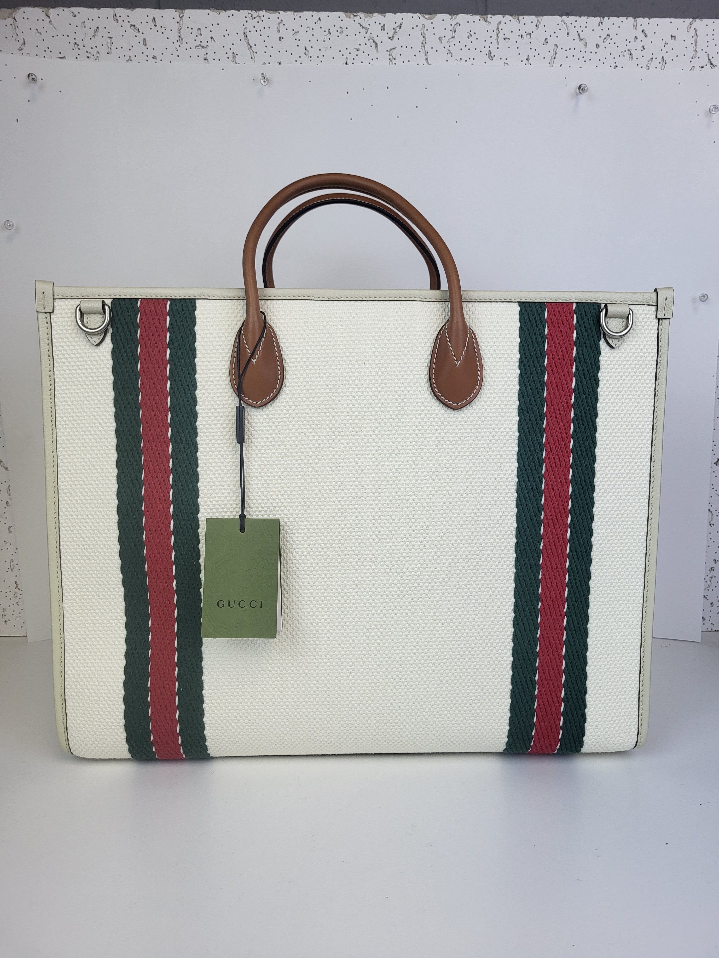 Gucci Gucci White Leather Shoulder Tote Bag Size ONE SIZE - 2 Thumbnail