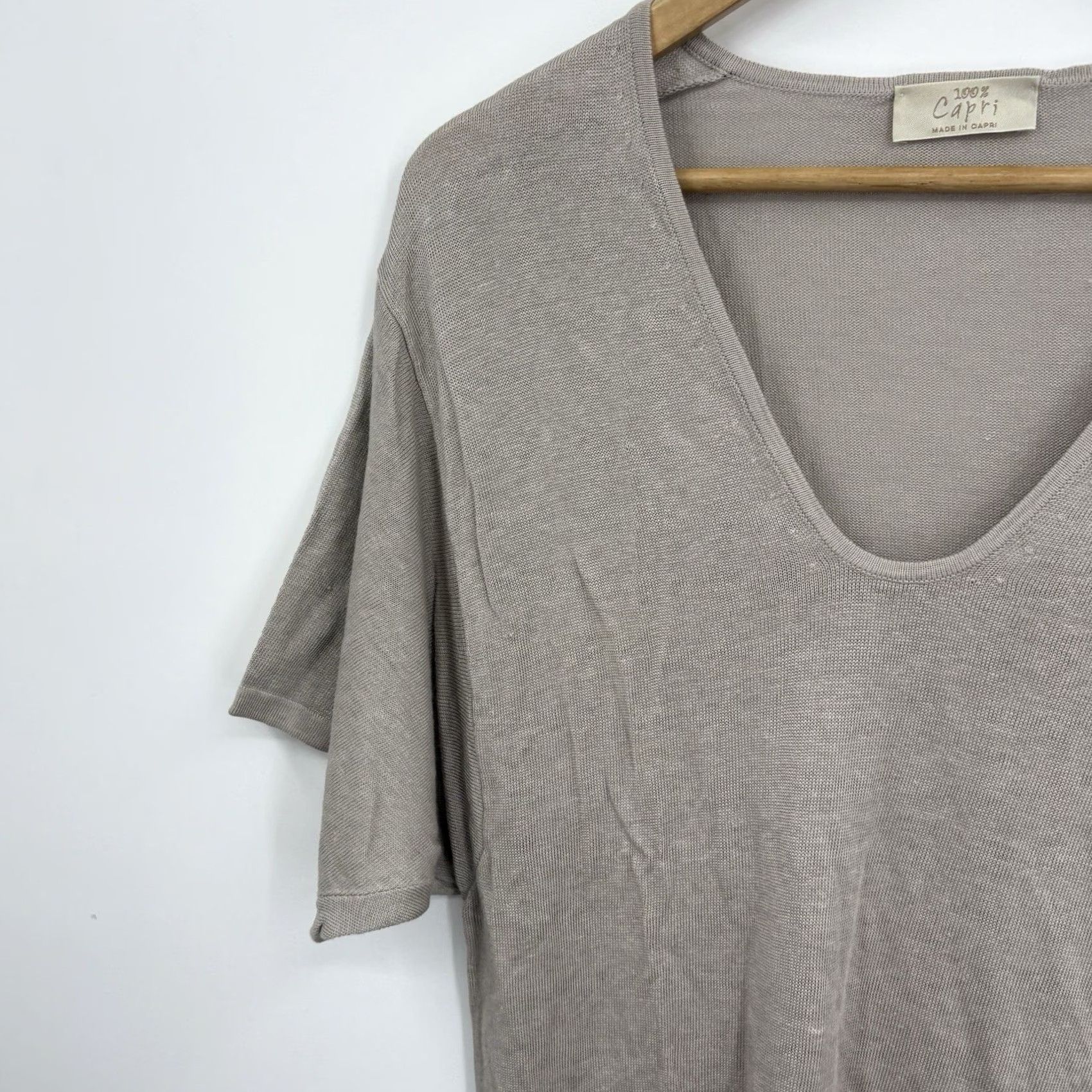 Vintage 100% Capri Linen Tunic Dress Women XS Italy Resort Coastal Beach Boho Shirt Dress Mini Lightweight Pockets Size XS / US 0-2 / IT 36-38 - 3 Thumbnail