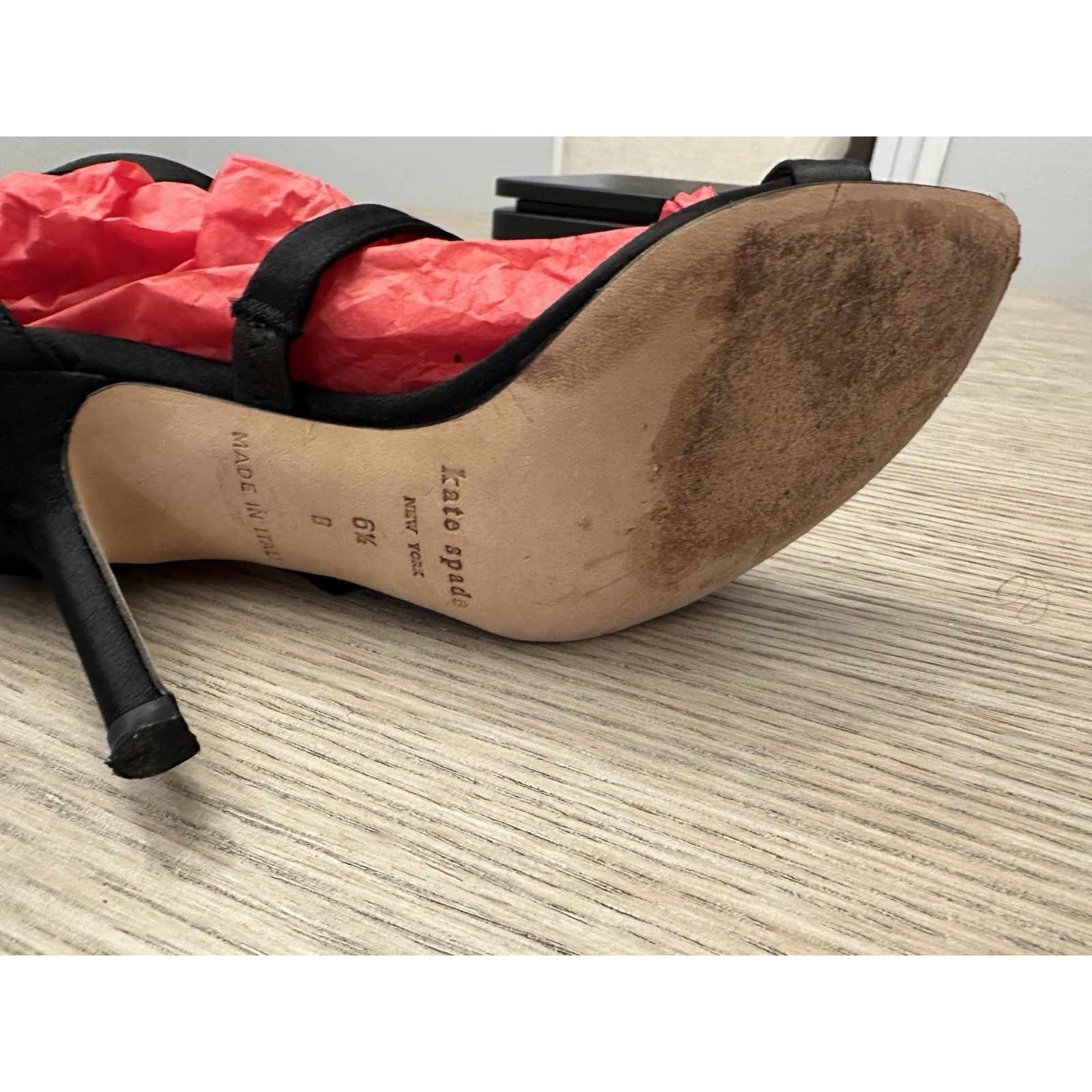 Kate Spade Kate Spade New York Black Satin Open Toe Stiletto Heel- 6.5 Size US 6.5 / IT 36.5 - 8 Thumbnail