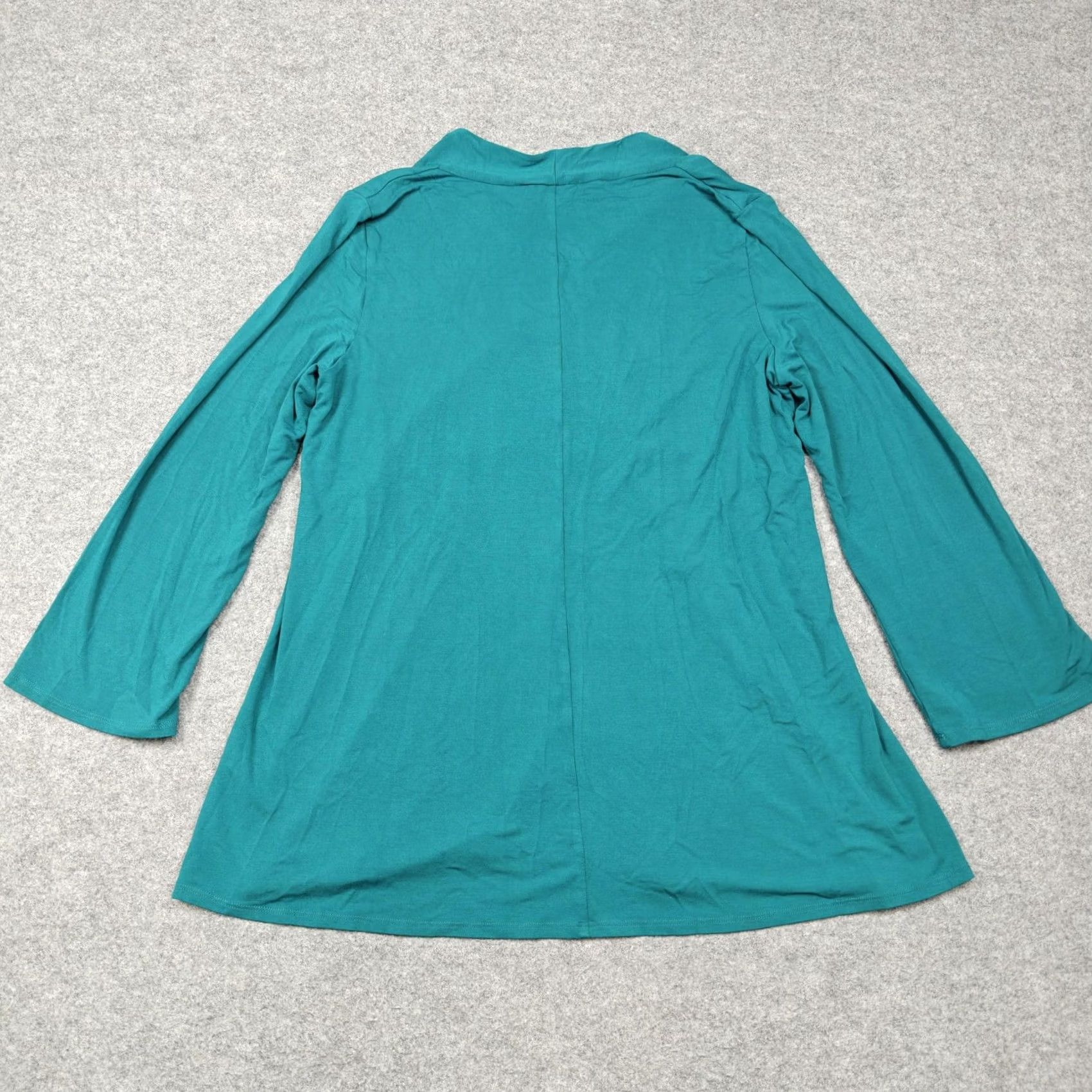 Eileen Fisher Eileen Fisher Womens L Green V Neck 3/4 Sleeve Jersey Tunic Size L / US 10 / IT 46 - 5 Thumbnail