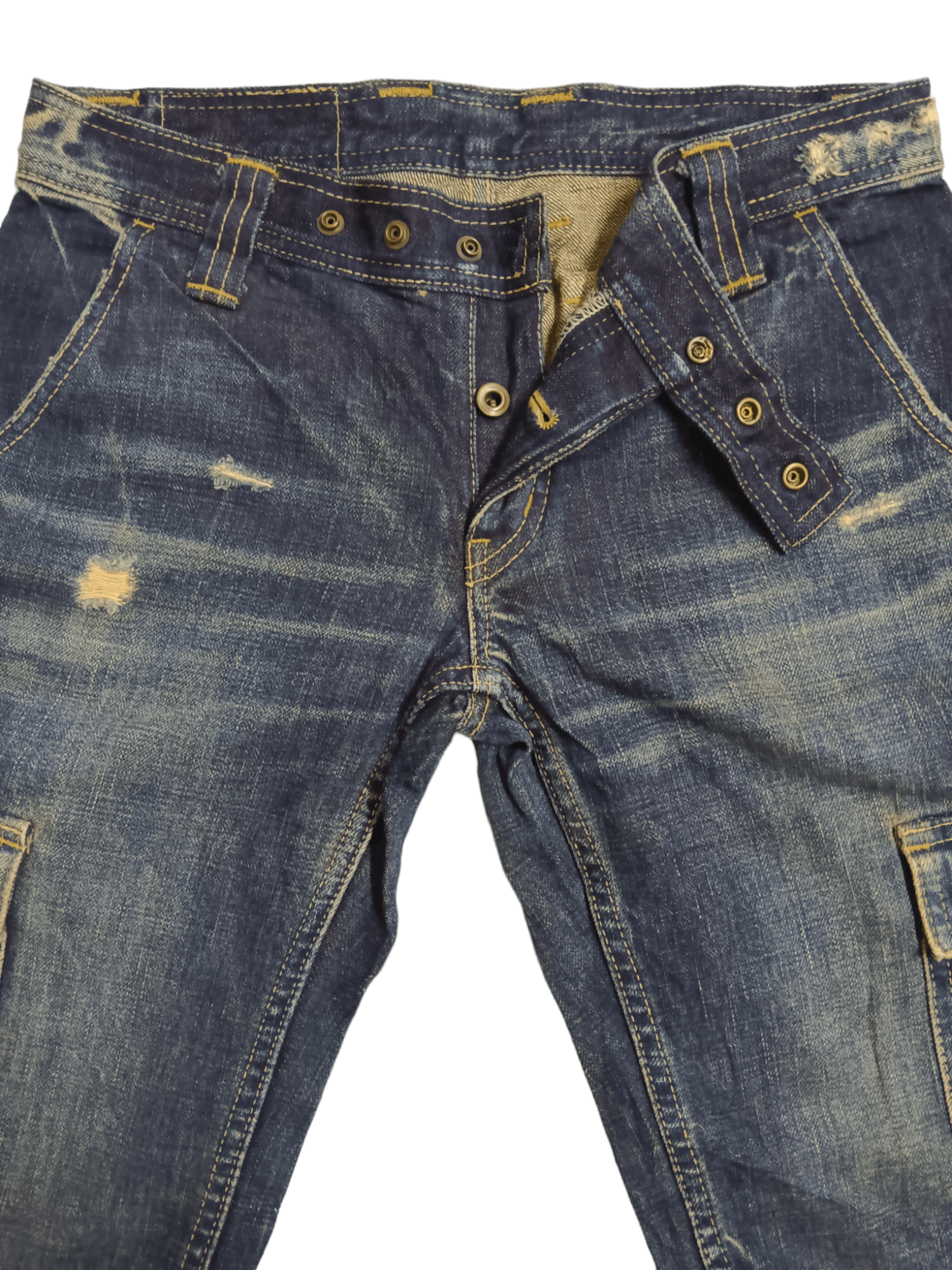 💥Hysteric Glamour💥 Low Rise Bondage Cropped Denim