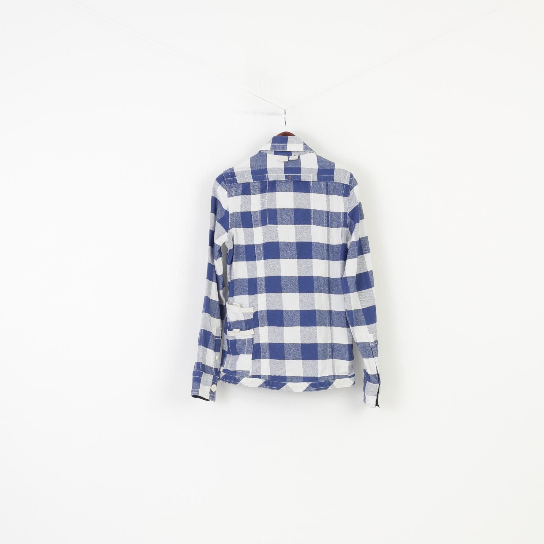 Superdry Superdry Men S Jacket Checkered Blue White Cotton 2205 Size US S / EU 44-46 / 1 - 8 Thumbnail