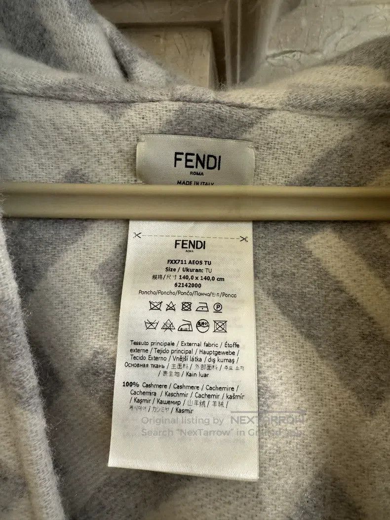 Fendi Fendi FF Letter Hooded Cloak Shawl, Grey and White Color, Size M / US 6-8 / IT 42-44 - 5 Thumbnail