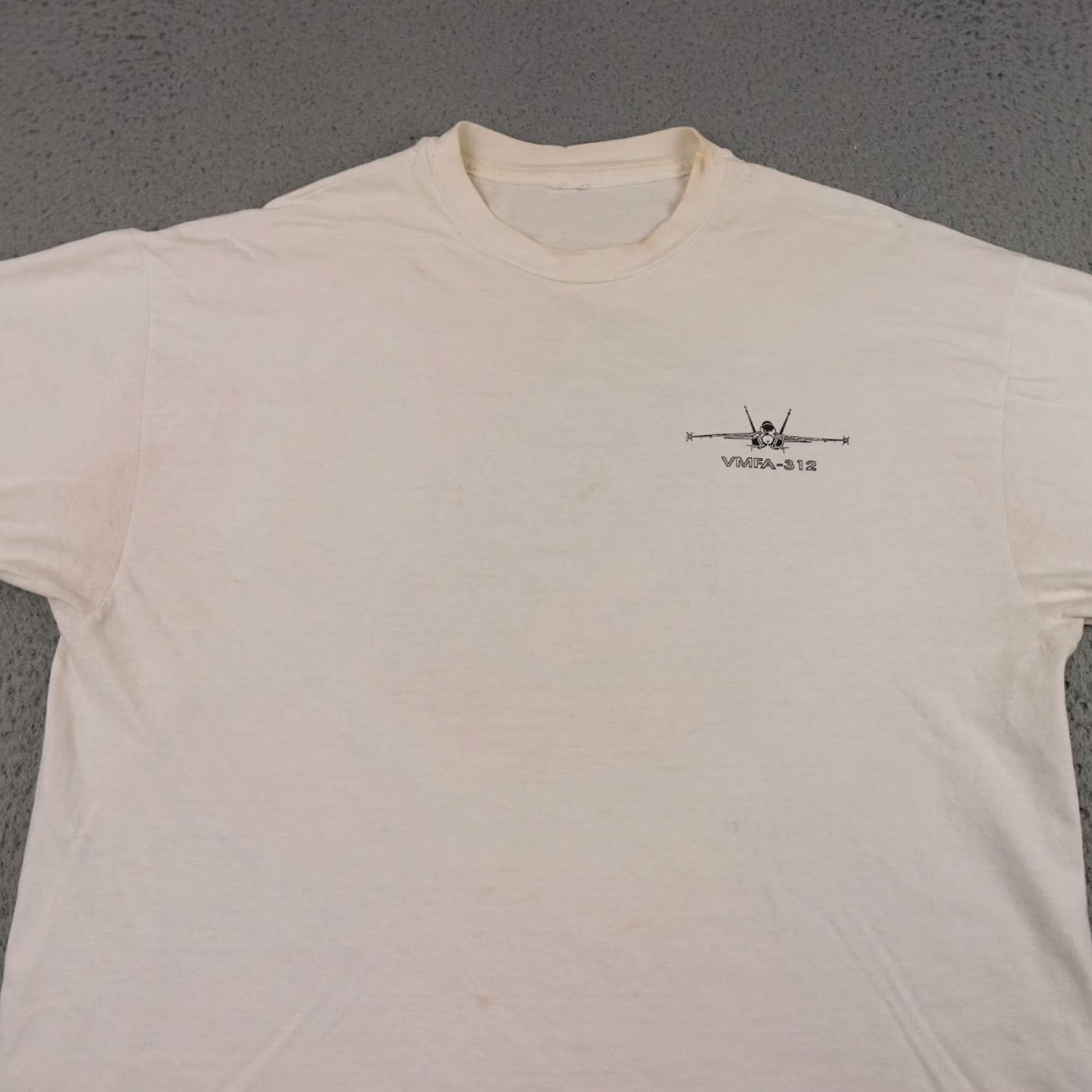 Vintage Vintage Military Shirt Mens XL White VMFA 312 Fights On Single Stitch Marines Size US XL / EU 56 / 4 - 4 Thumbnail