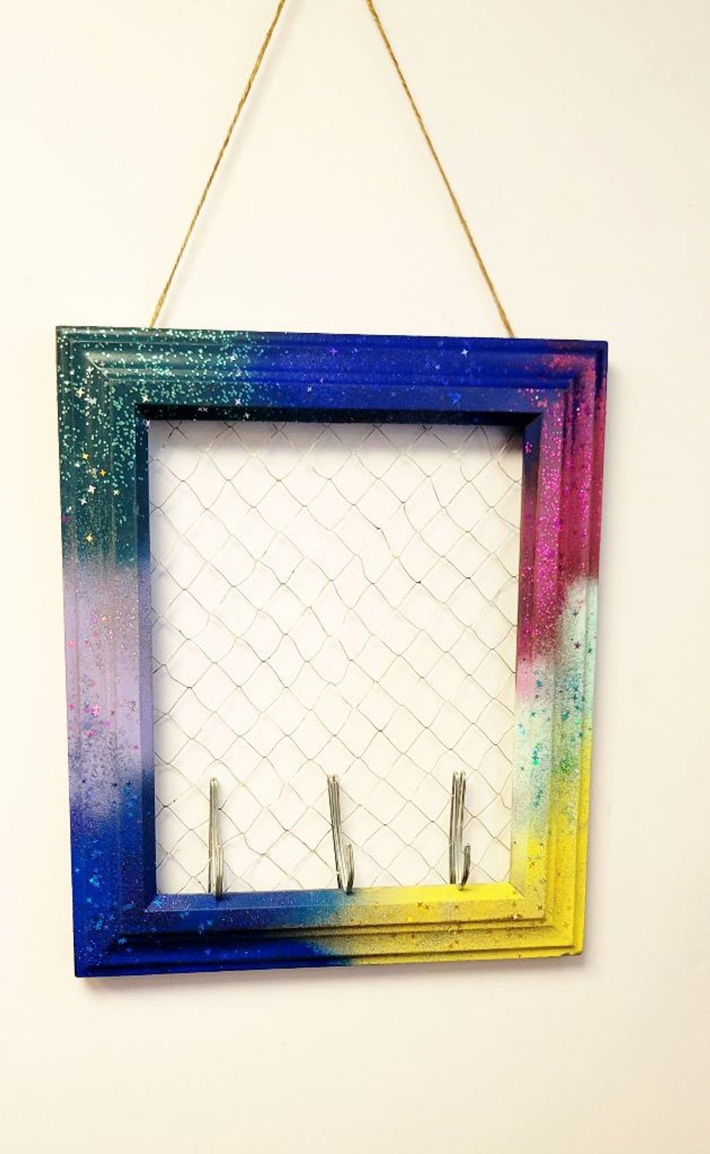 Handmade Upcycled photo frame jewelry organizer Size ONE SIZE - 9 Thumbnail