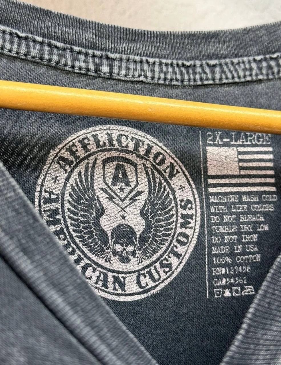 Affliction × Vintage Affliction Double Skull Tee Vintage Black Size US XL / EU 56 / 4 - 10 Thumbnail