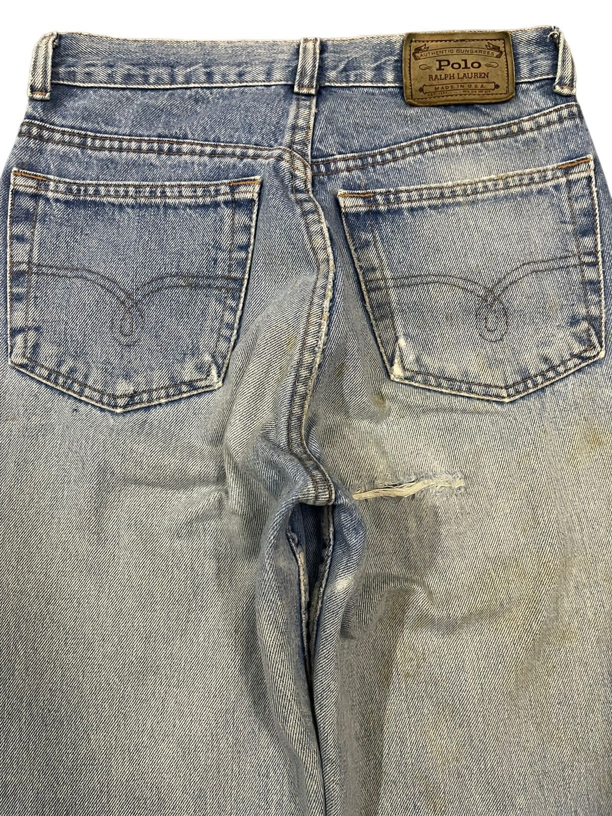 Polo Ralph Lauren Vintage 90s Made in Usa Polo Ralph Lauren Distressed Jeans Size US 27 - 4 Thumbnail
