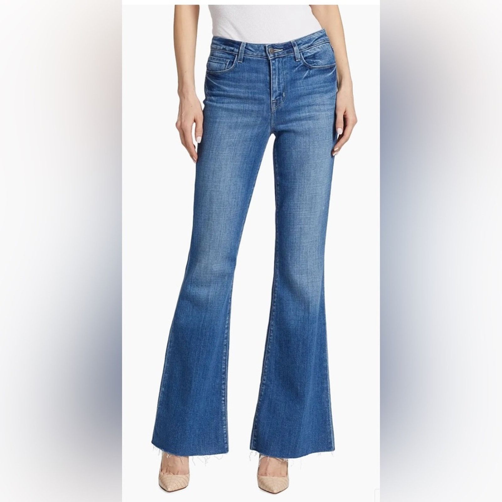 L'AGENCE NEW L'AGENCE $299 Sera Blue Flare Jeans size 25 Size 25" / US 0 / IT 36 - 7 Thumbnail