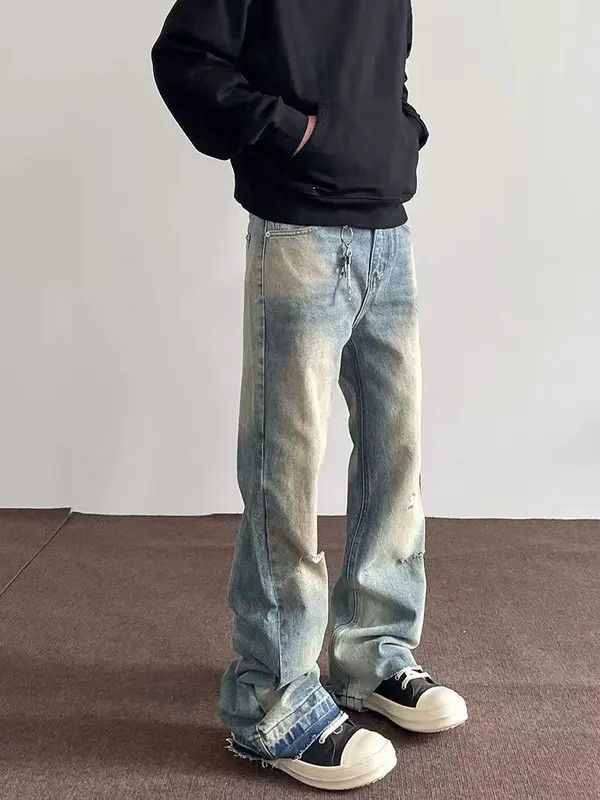 Japanese Brand Midori x Risa Street hip-hop washed vintage baggy jeans Size US 34 / EU 50 - 7 Thumbnail
