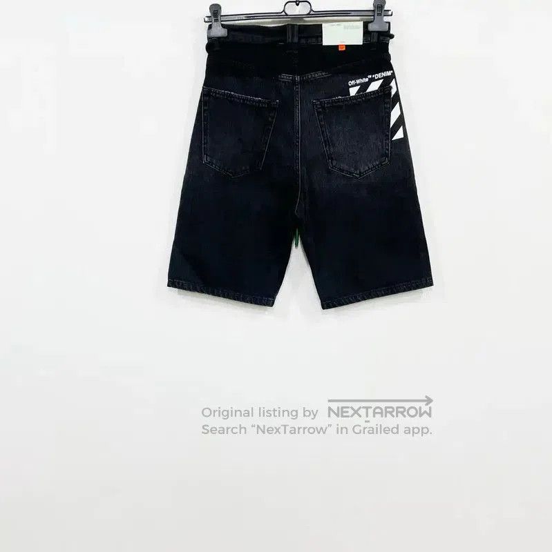 Off-White Off-White Summer Black Denim Casual Shorts . Size US 27 - 2 Thumbnail