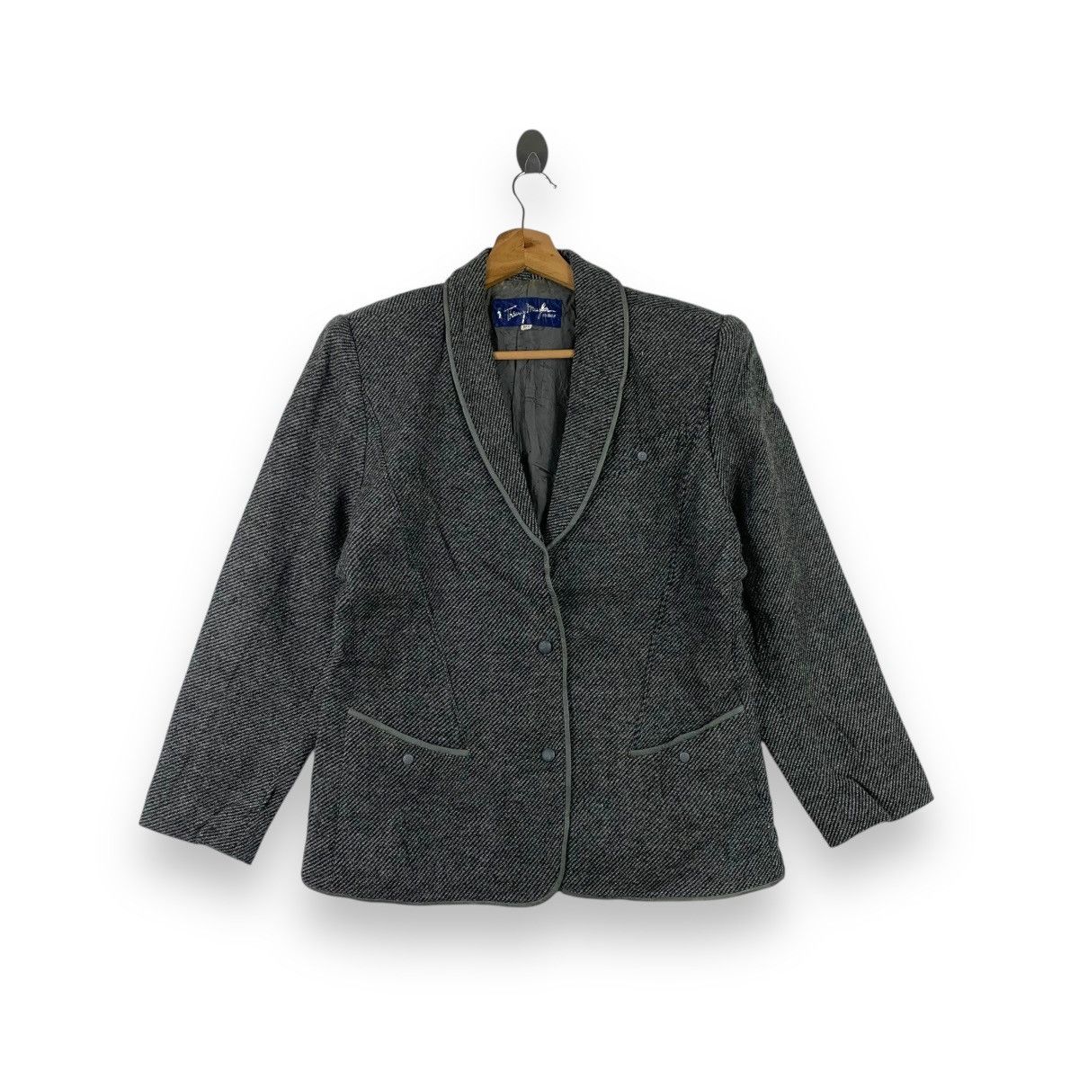 Thierry Mugler Vintage 80’ THIERRY MUGLER PARIS Herringbone Jacket Wool Size S / US 4 / IT 40 - 1 Thumbnail
