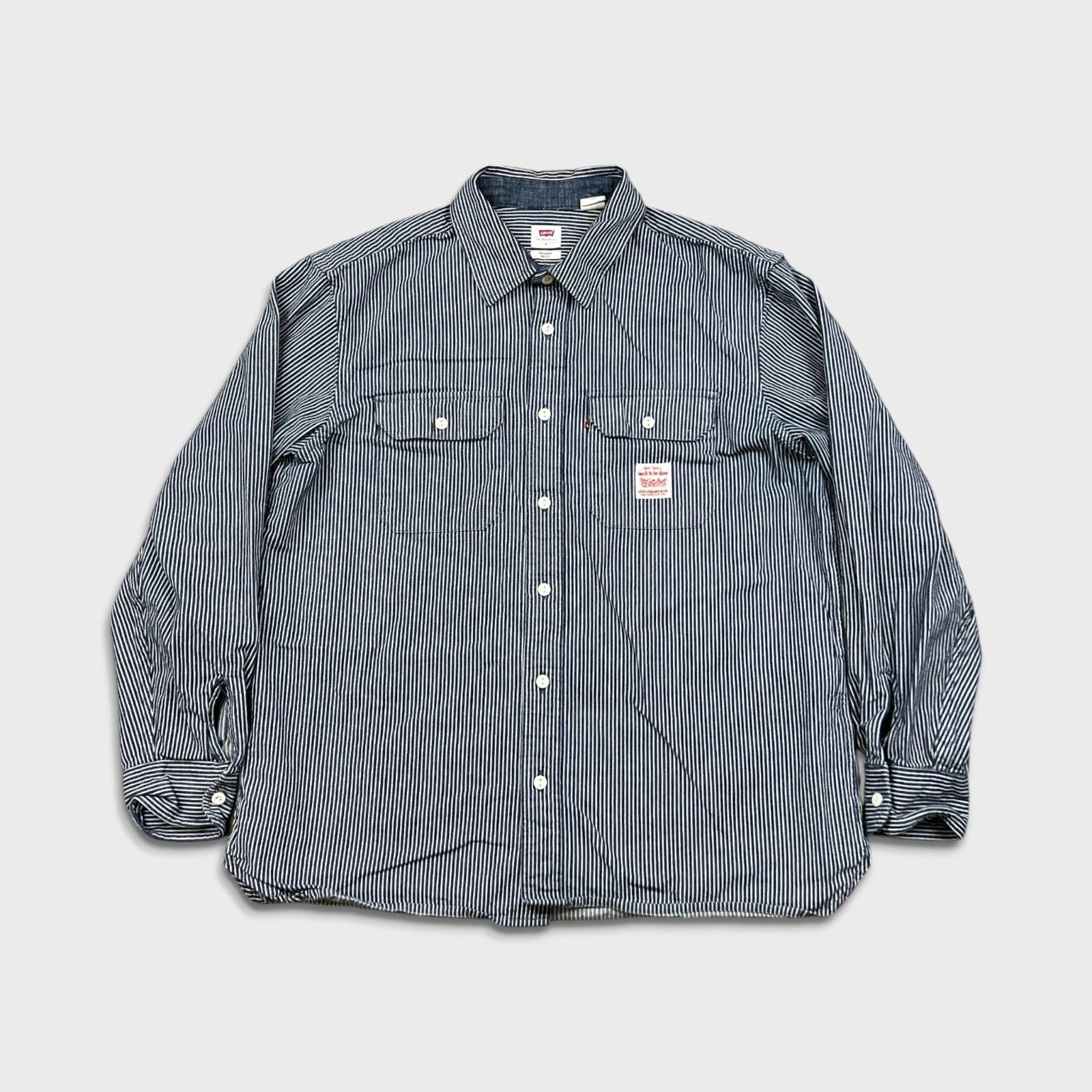 Levi's Levi's Long Sleeve Worker Shirt Large Washington Stripe Size US L / EU 52-54 / 3 - 1 Thumbnail