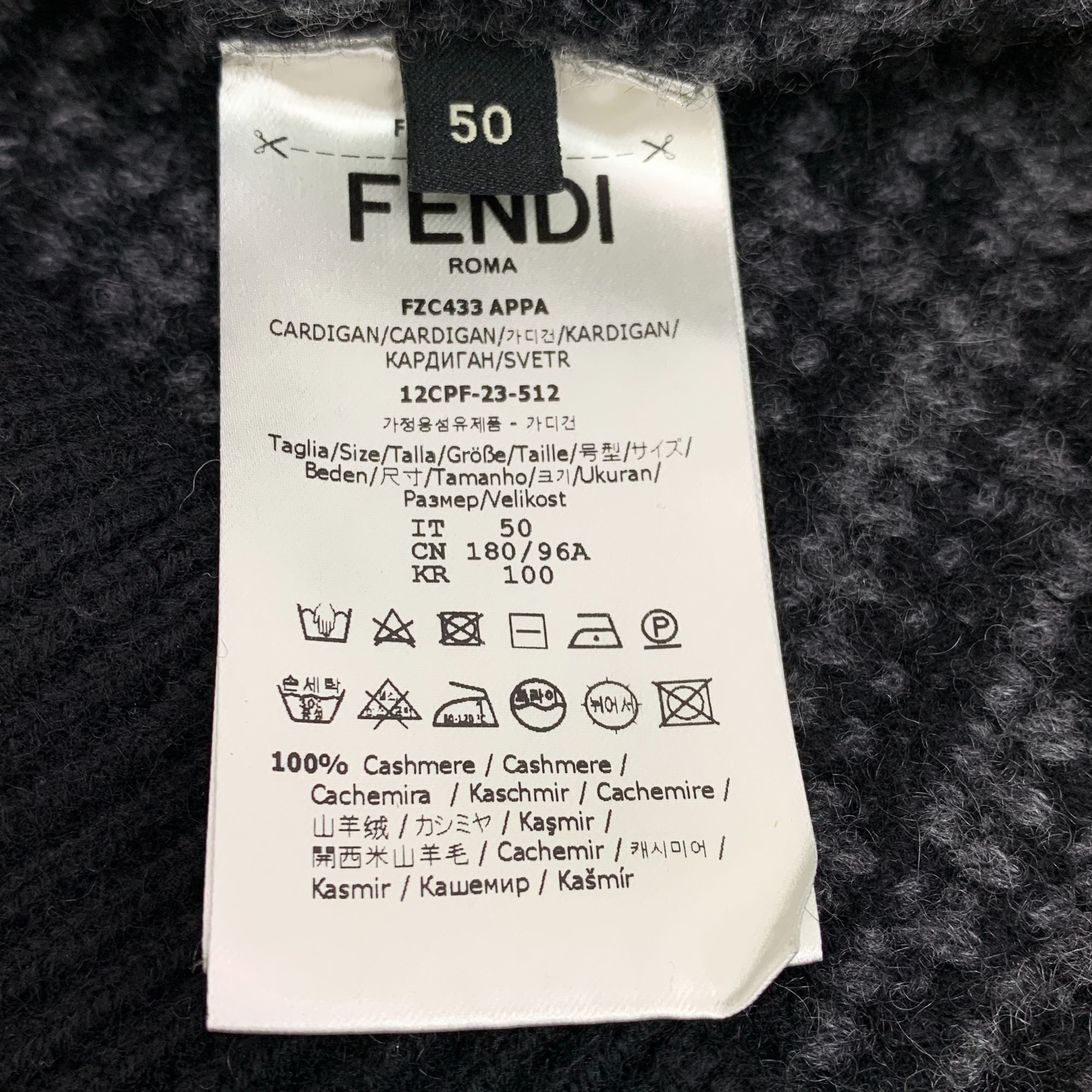 Fendi Fendi 2023 Black Cashmere V-Neck Single-Breasted Long-Sleeve Size US M / EU 48-50 / 2 - 3 Thumbnail