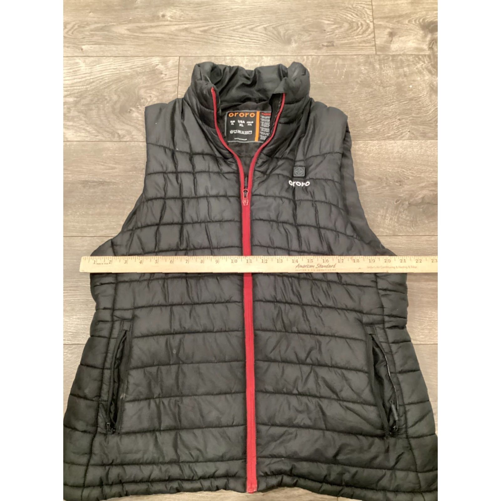 Vintage Ororo Vets Mens XL Black Puffer Quilted Full Zip Heated Vest - Nylon Shell, Polyester Lining, Logo, Windbreaker, Regular Size, No Battery, Stains Size US XL / EU 56 / 4 - 7 Thumbnail