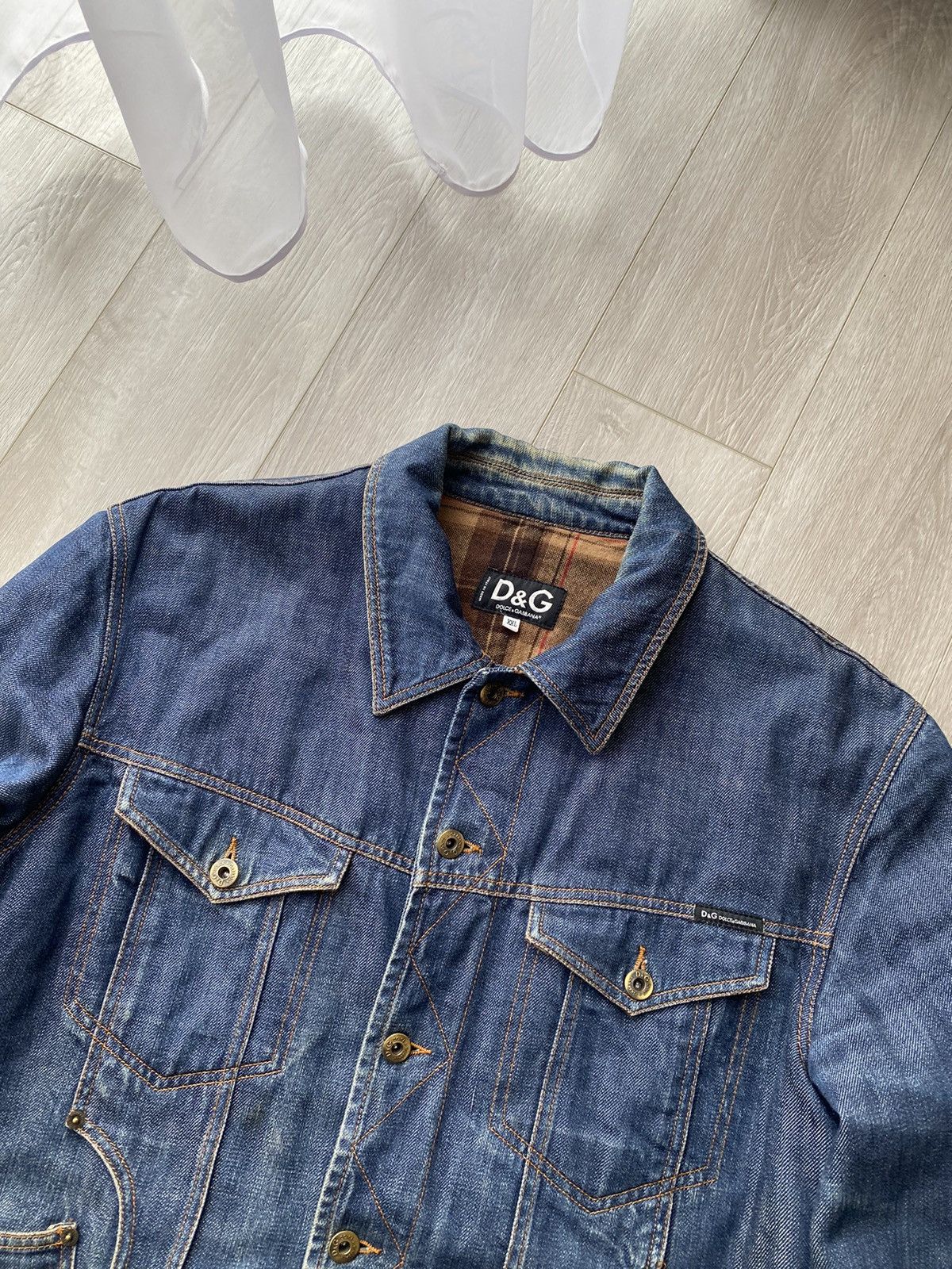 Dolce & Gabbana AW2003 Dolce & Gabbana Logo Denim Jacket Size US XXL / EU 58 / 5 - 5 Thumbnail