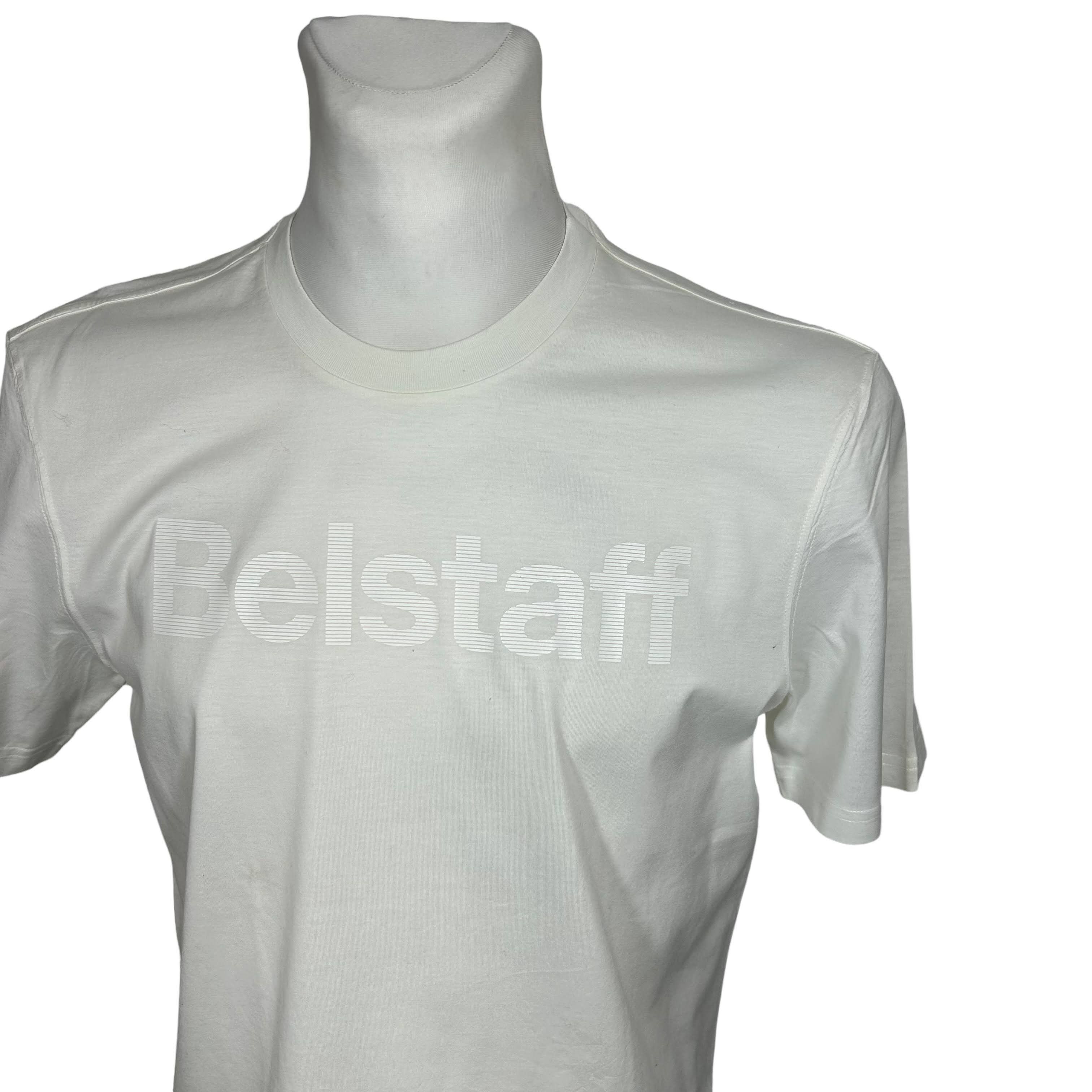 Belstaff Belstaff White Spellout Short Sleeve T-shirt Size Large Size US L / EU 52-54 / 3 - 3 Thumbnail