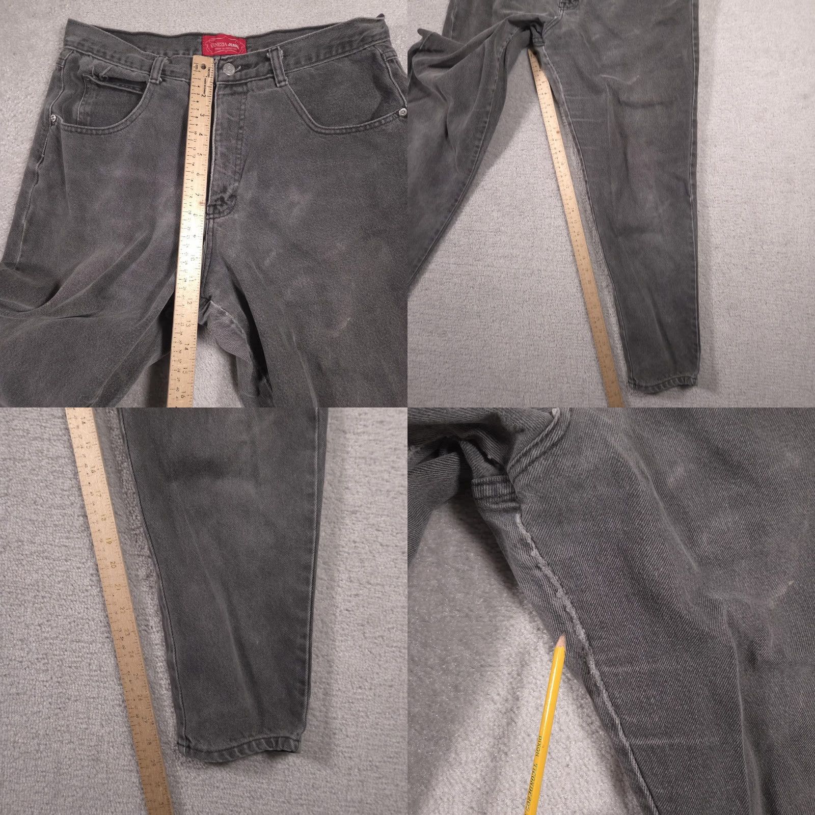 Vintage Venezia Jeans Womens High Rise Tapered Jeans Plus 16 Gray Charcoal Wash Denim Pants Size 38" / US 16 / IT 52 - 9 Thumbnail