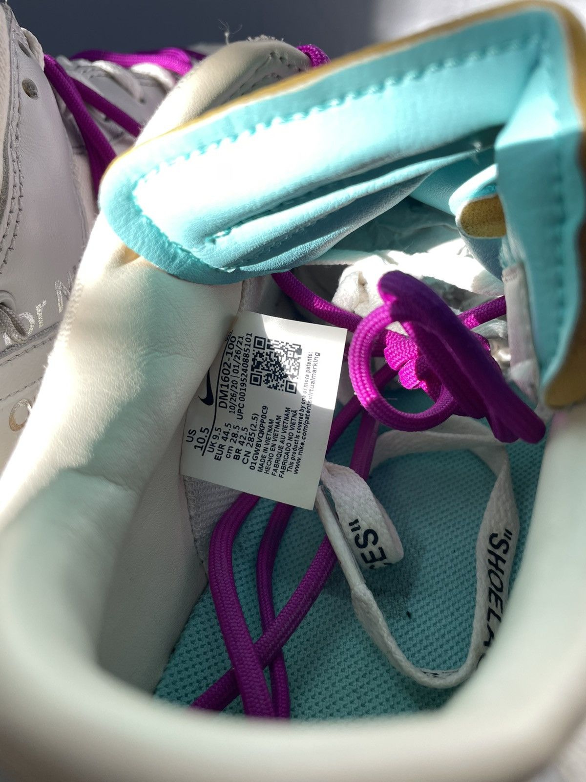 Nike × Off-White Nike Dunk Off White Lot 21 Of 50 Size US 10.5 / EU 43-44 - 8 Thumbnail