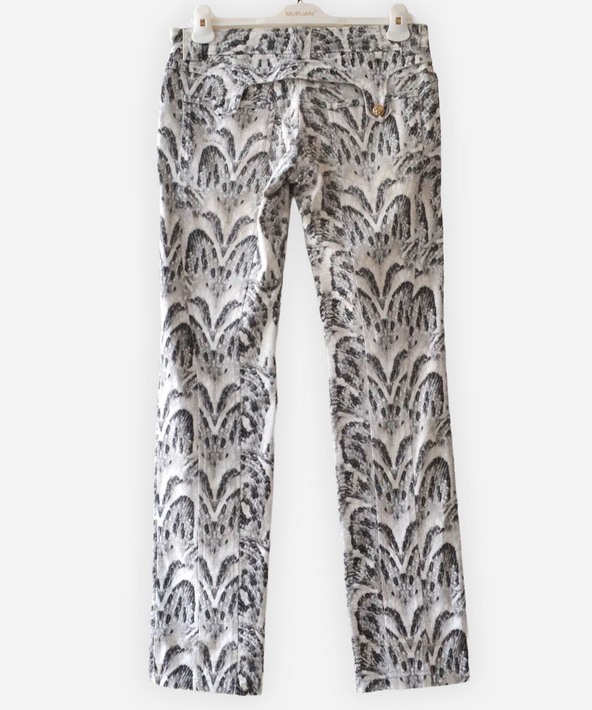 Roberto Cavalli Roberto Cavalli Jeans Pants Black White Vintage y2k Print Size 28" / US 6 / IT 42 - 4 Thumbnail
