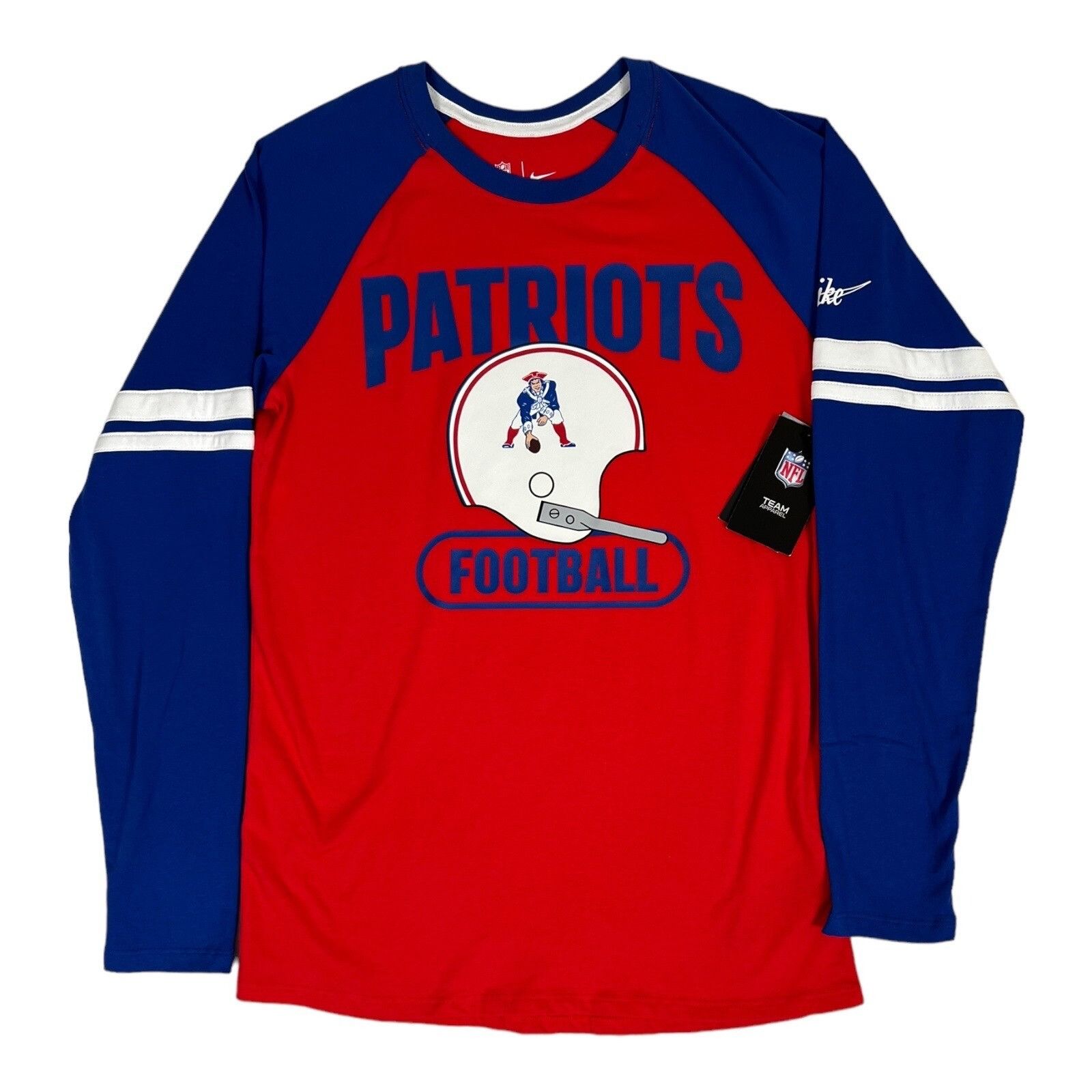 Nike New England Patriots Raglan Shirt Size S Retro Logo Nike Dri Size US S / EU 44-46 / 1 - 1 Thumbnail