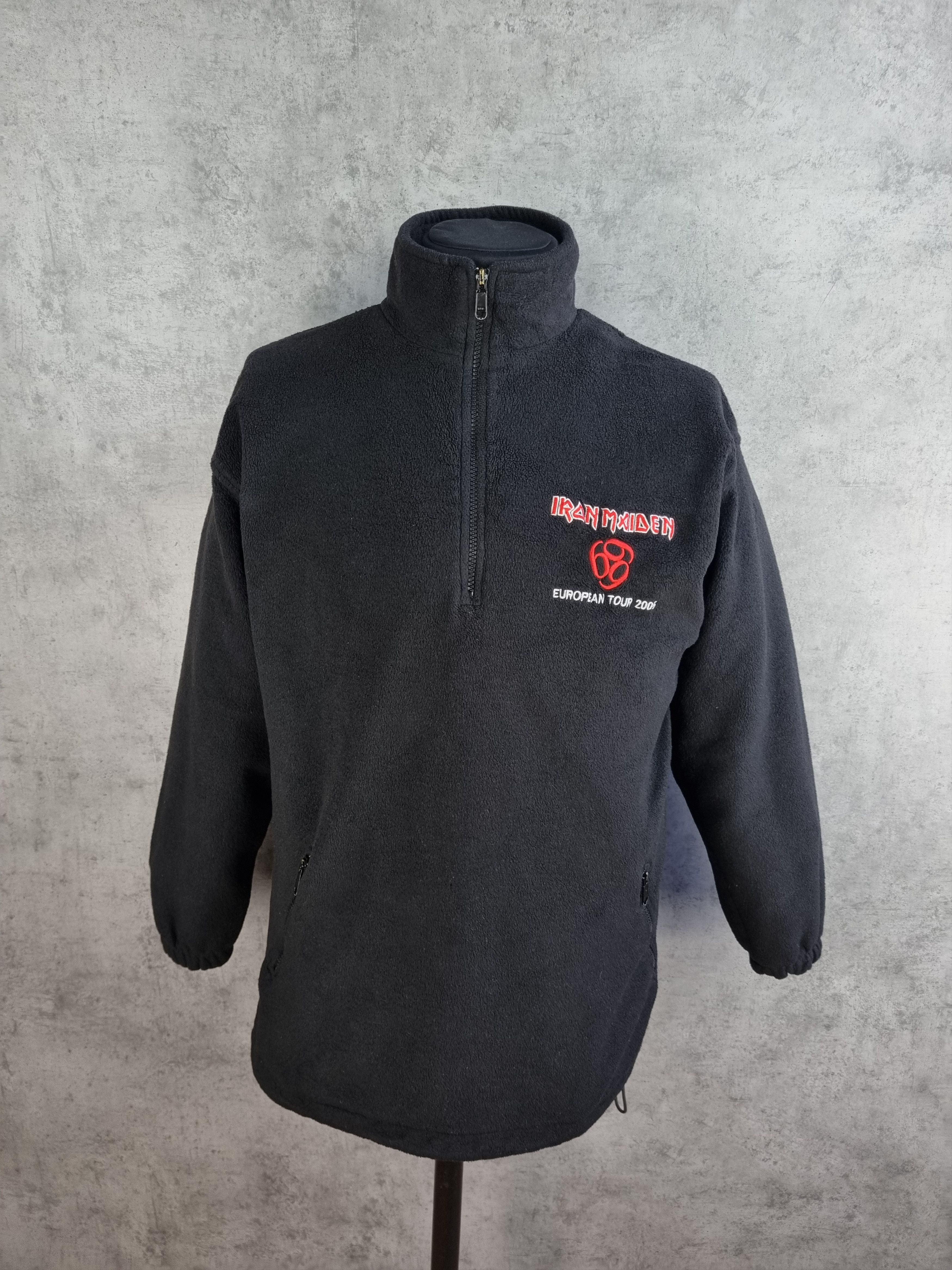 Band Tees × Iron Maiden × Vintage 2005 Vintage Iron Maiden European Tour Fleece Anorak Size US L / EU 52-54 / 3 - 2 Thumbnail