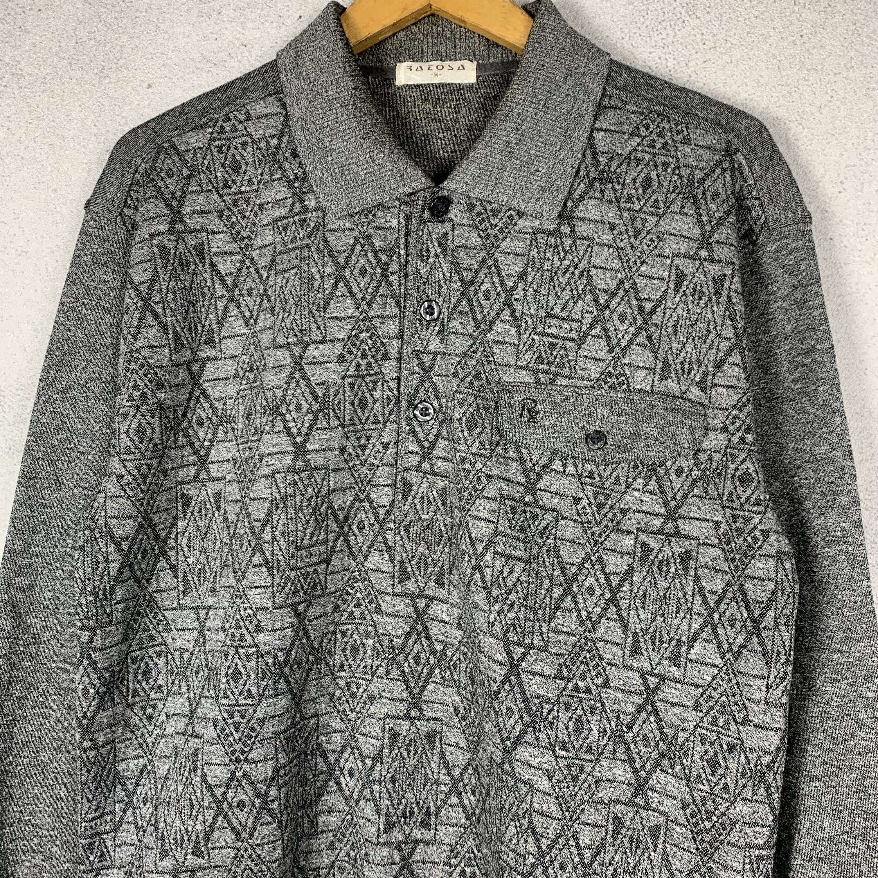 Vintage Vintage Razosa Pattern Collared Sweatshirt Crewneck Size US M / EU 48-50 / 2 - 2 Thumbnail